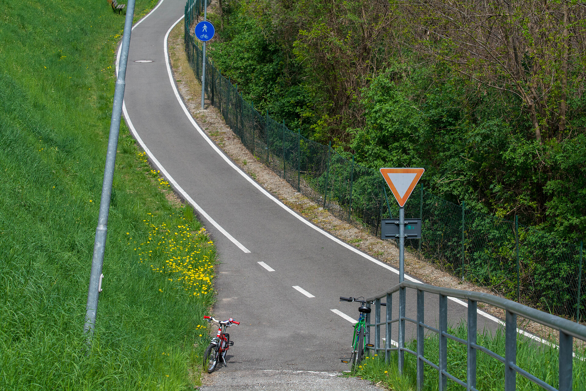 on the biking path in the valley