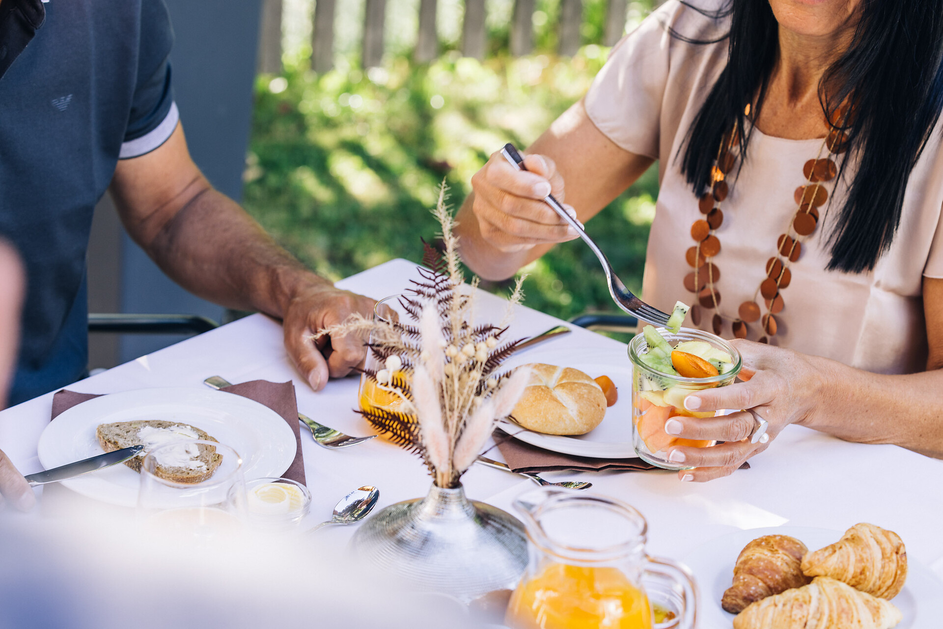 Frühstück im Garten