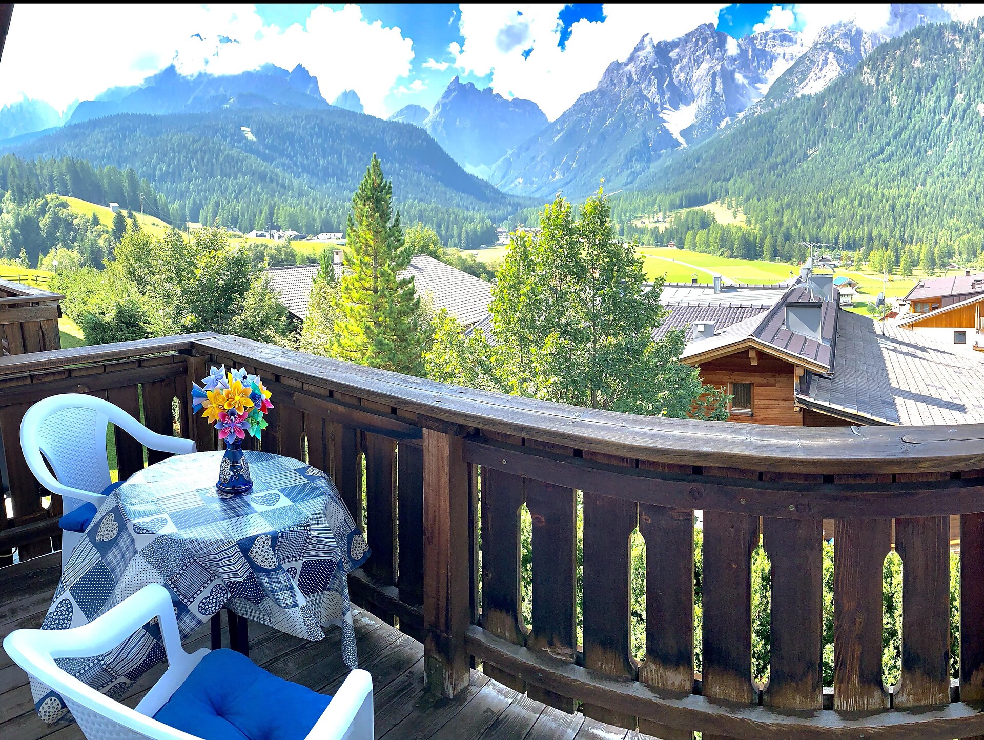 View over the Sesto Sundial Mountains in summer