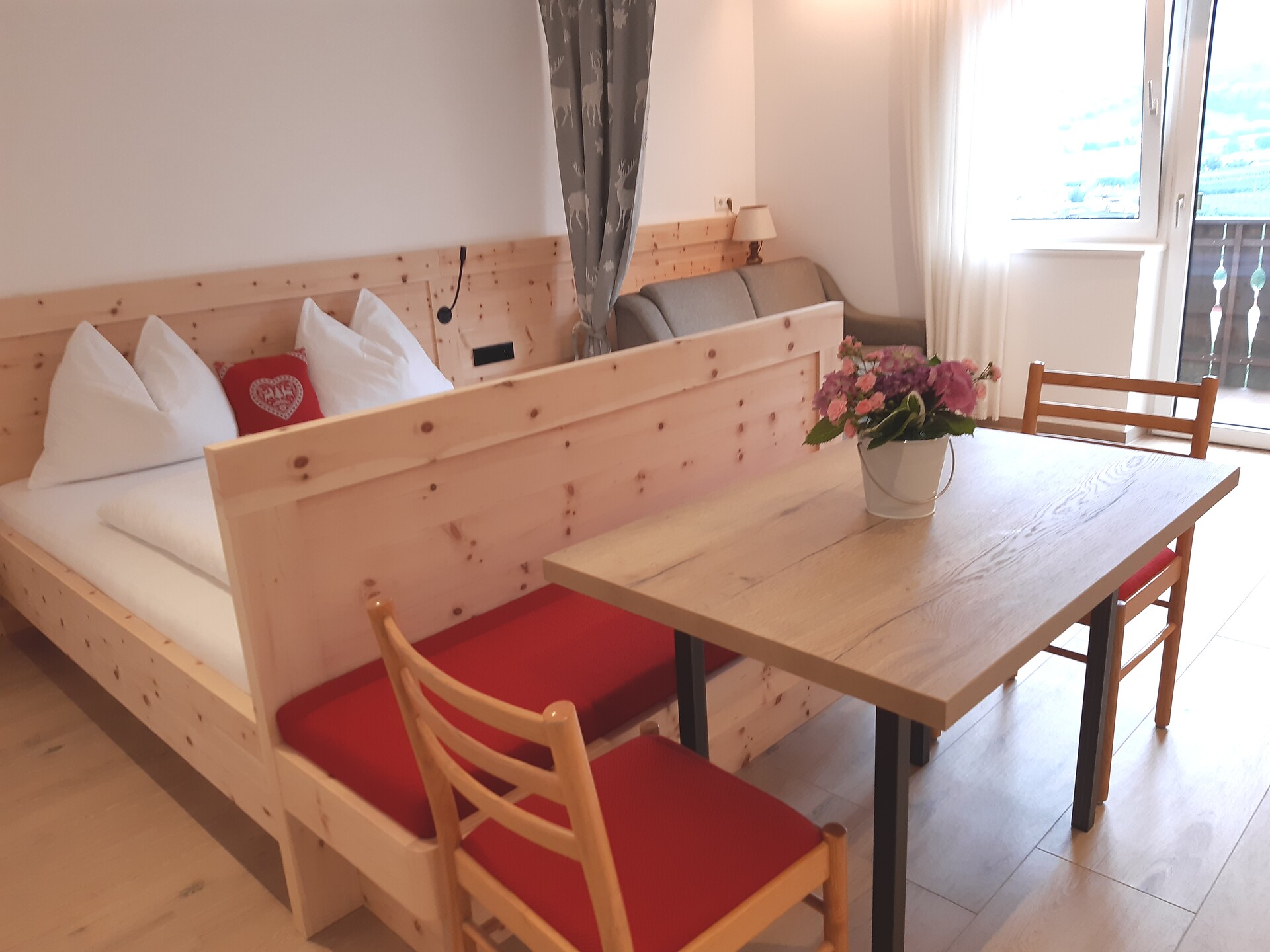 Comfortable seating area with a view of the Naturnser Berg