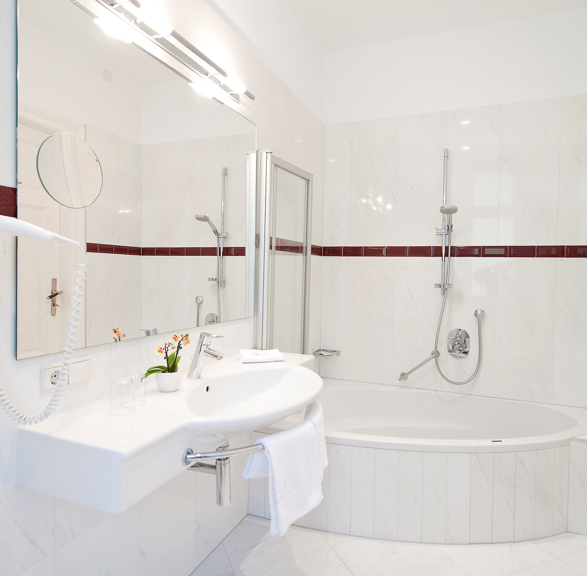 Badezimmer im Hotel Bavaria Meran