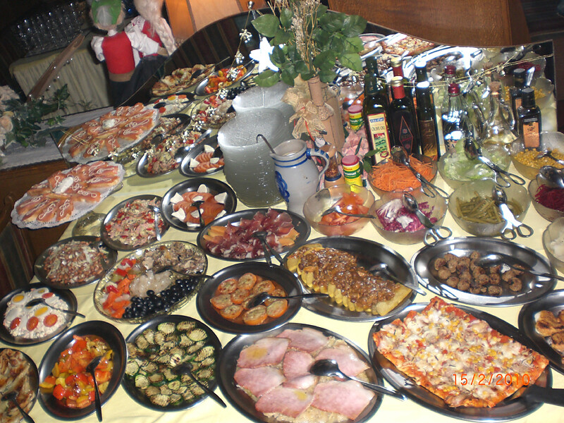 buffet of salad and vegetables