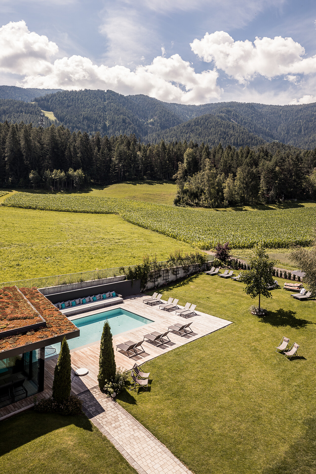 Giardino con piscina