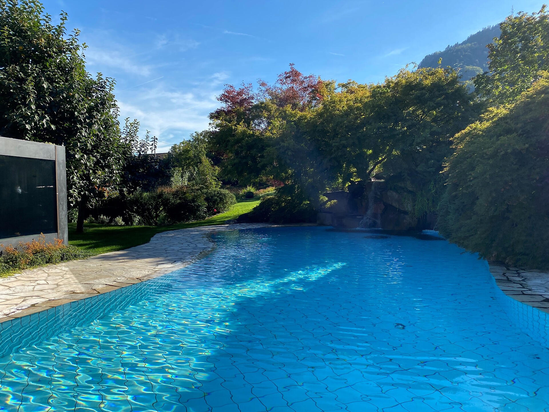 Outor swimming pool with salt water