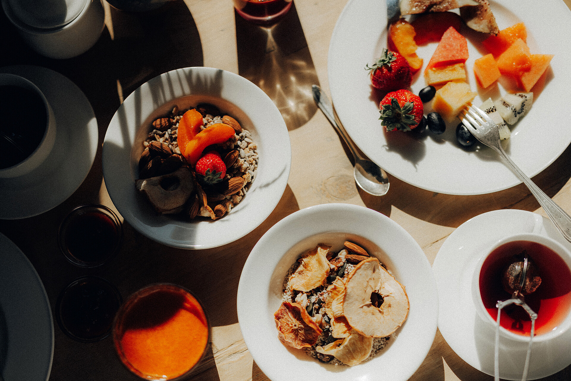 Breakfast with homemade and regional products