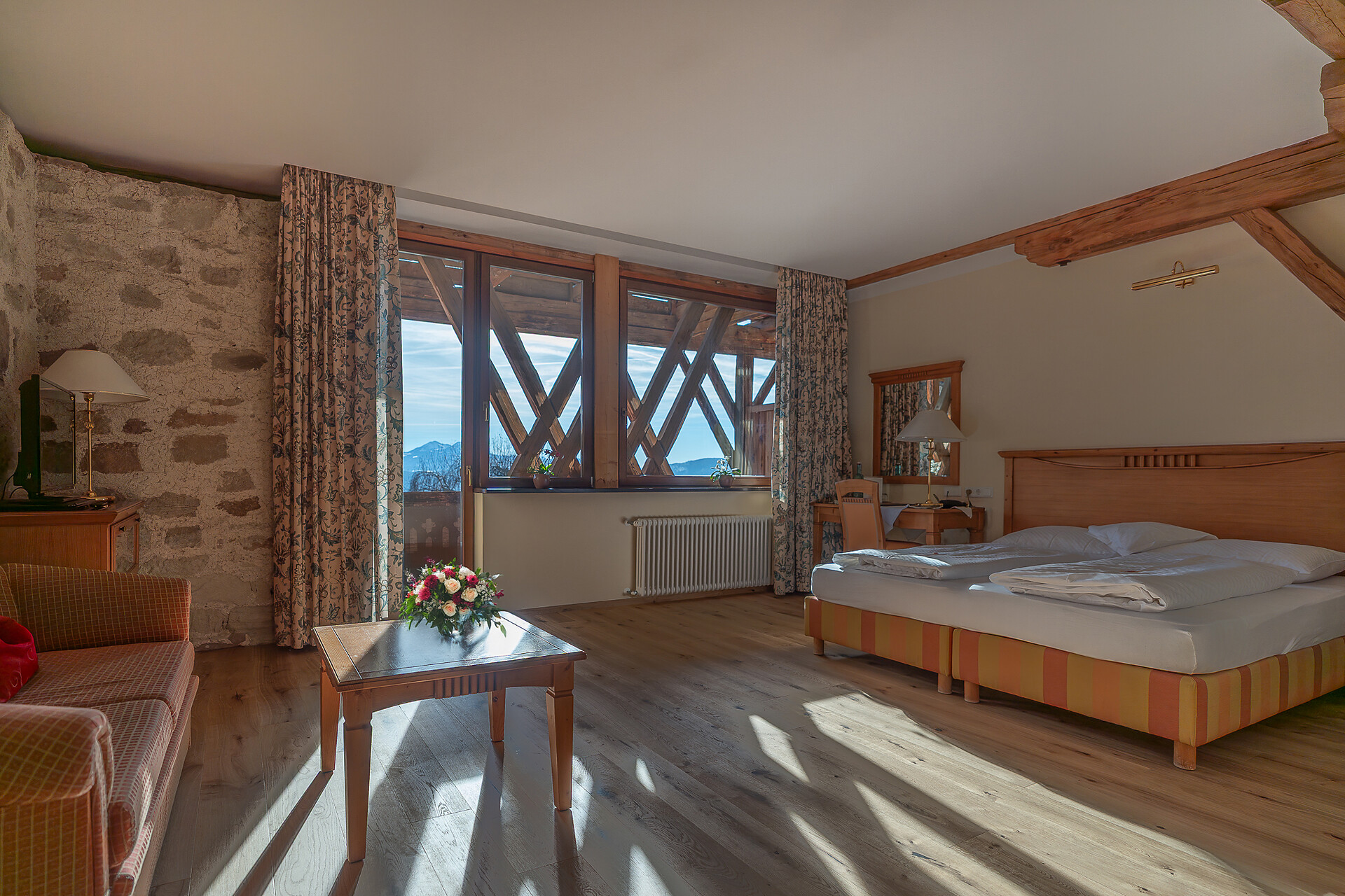 Landhaussuite with balcony and view on the Dolomites