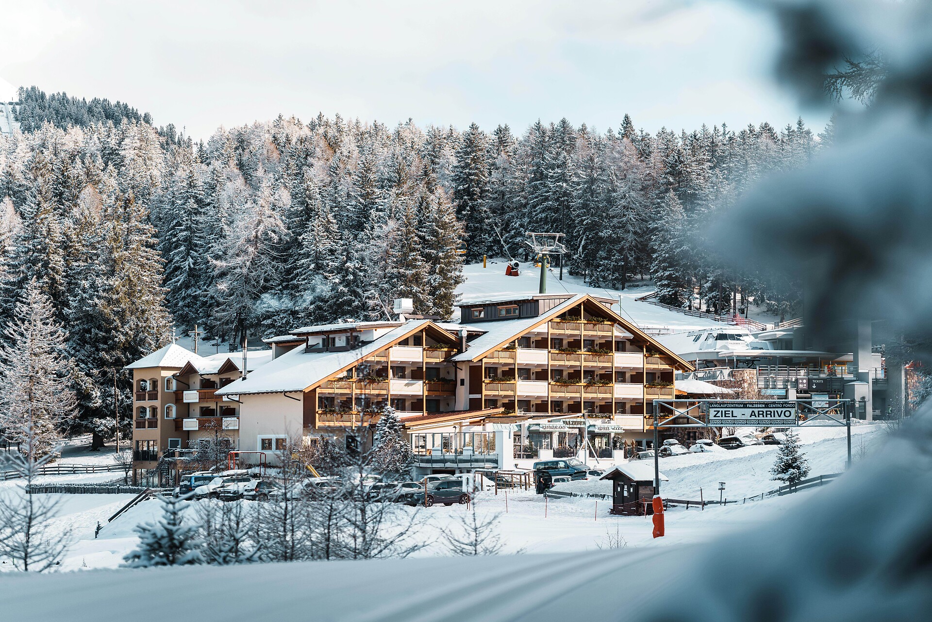 Hotel right next to the skiing slopes