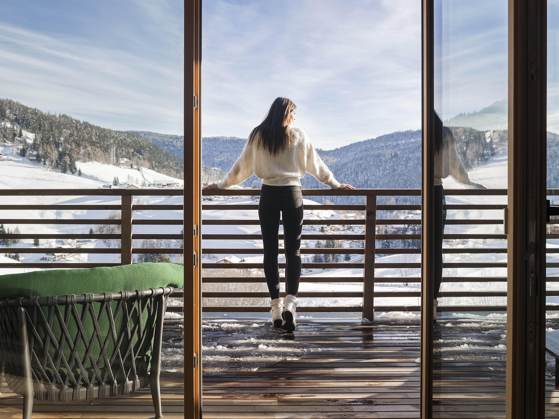 Hotel Hirzer in winter at Hafling, South Tyrol