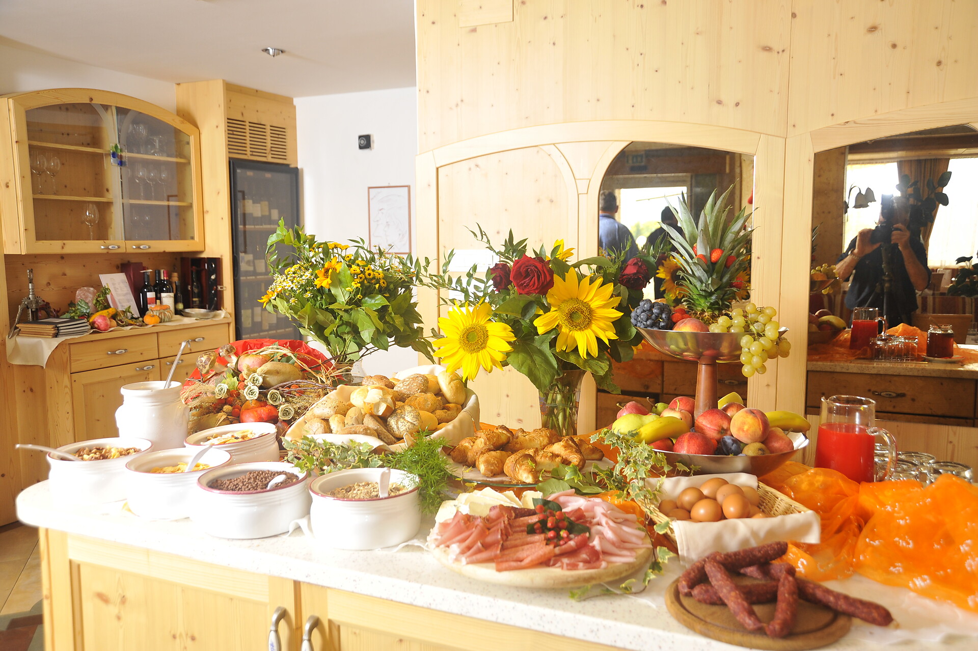 Rich breakfast buffet