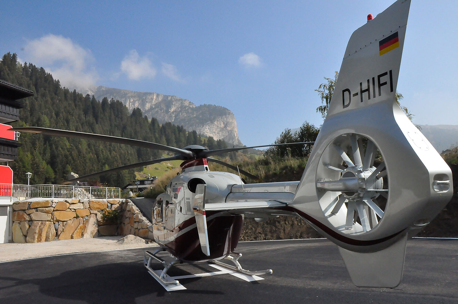Helipad directly at the hotel
