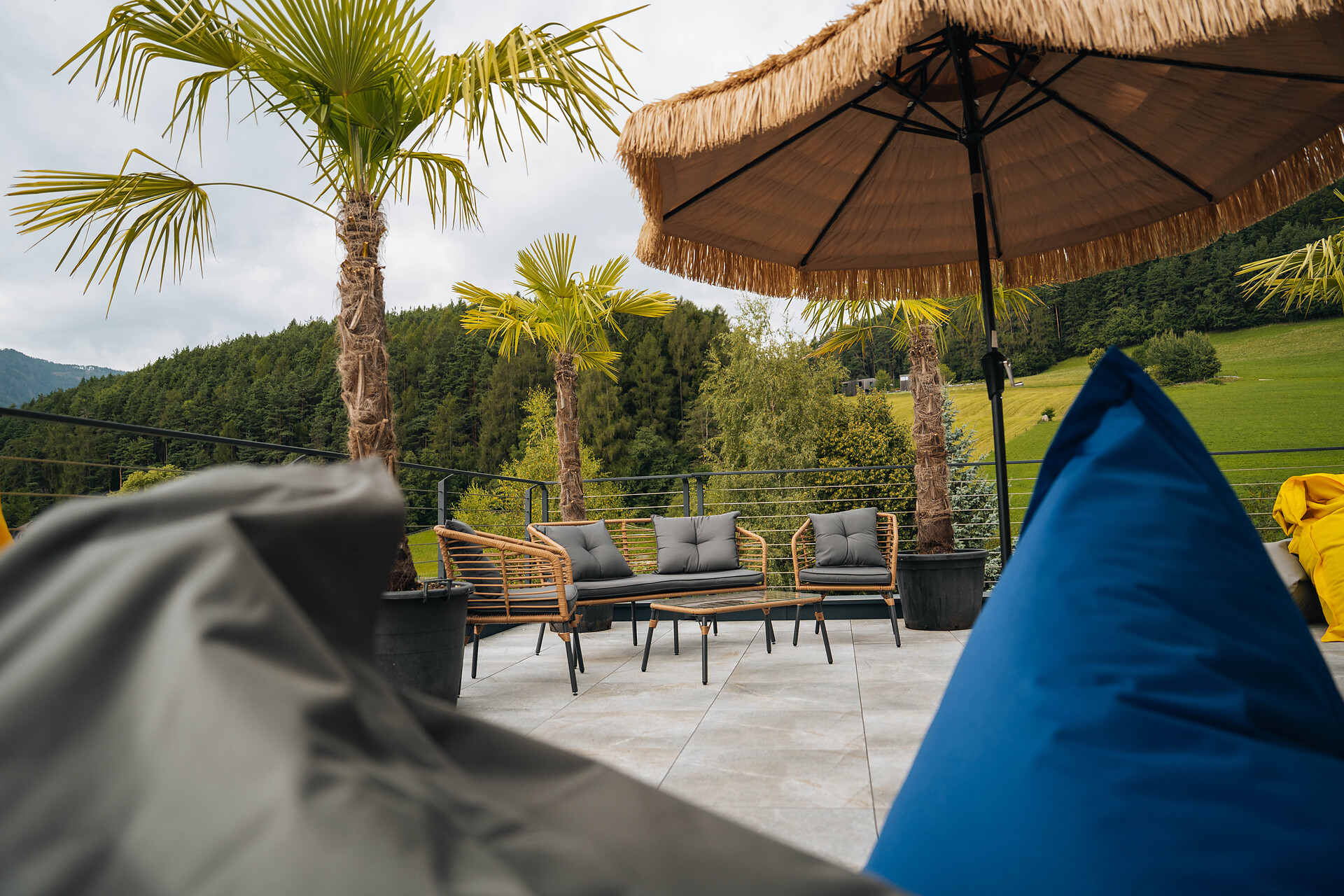 Sunny rooftop terrace