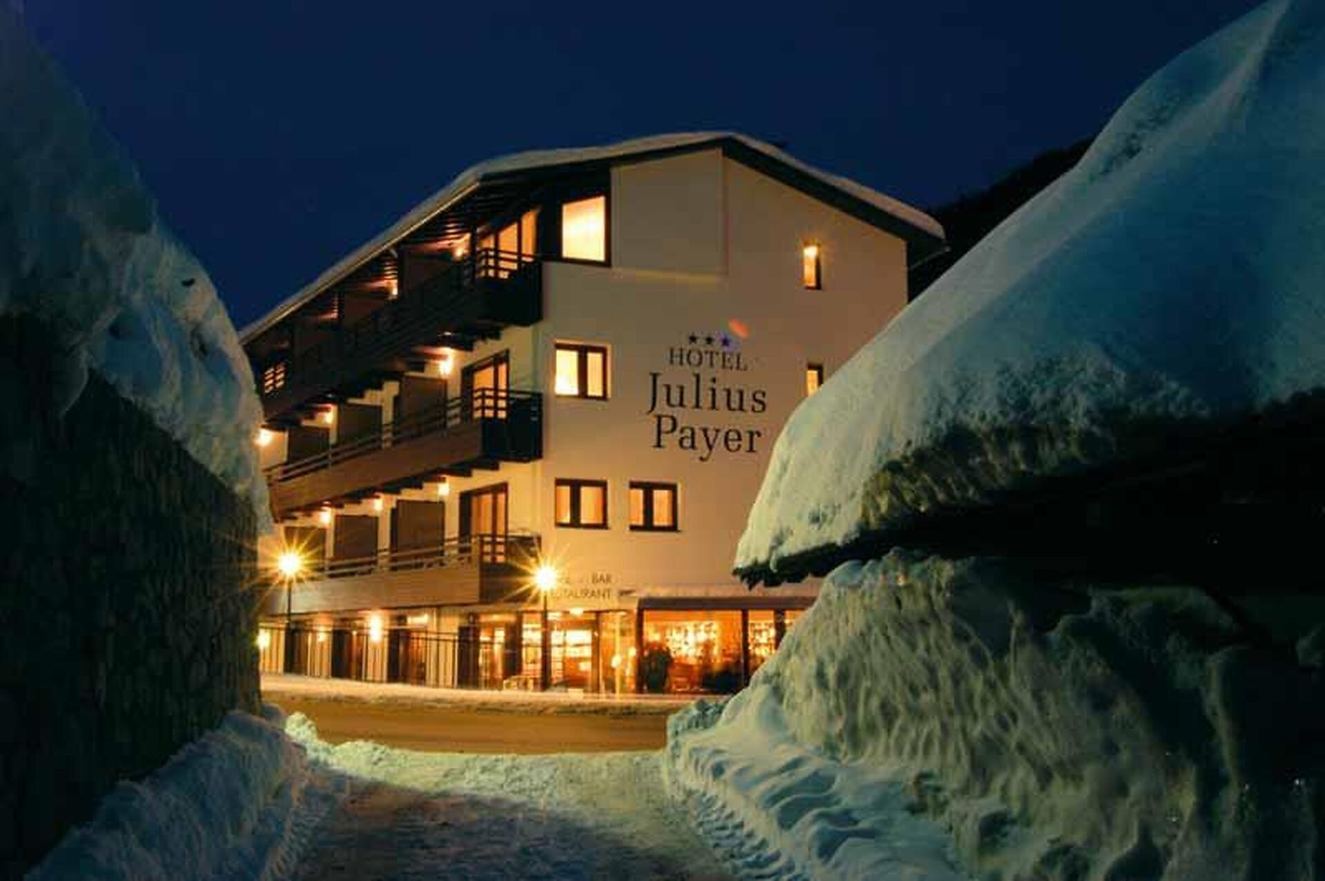 The hotel in winter