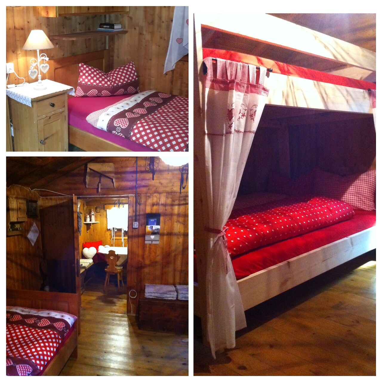 Bed room with arolla pine bed