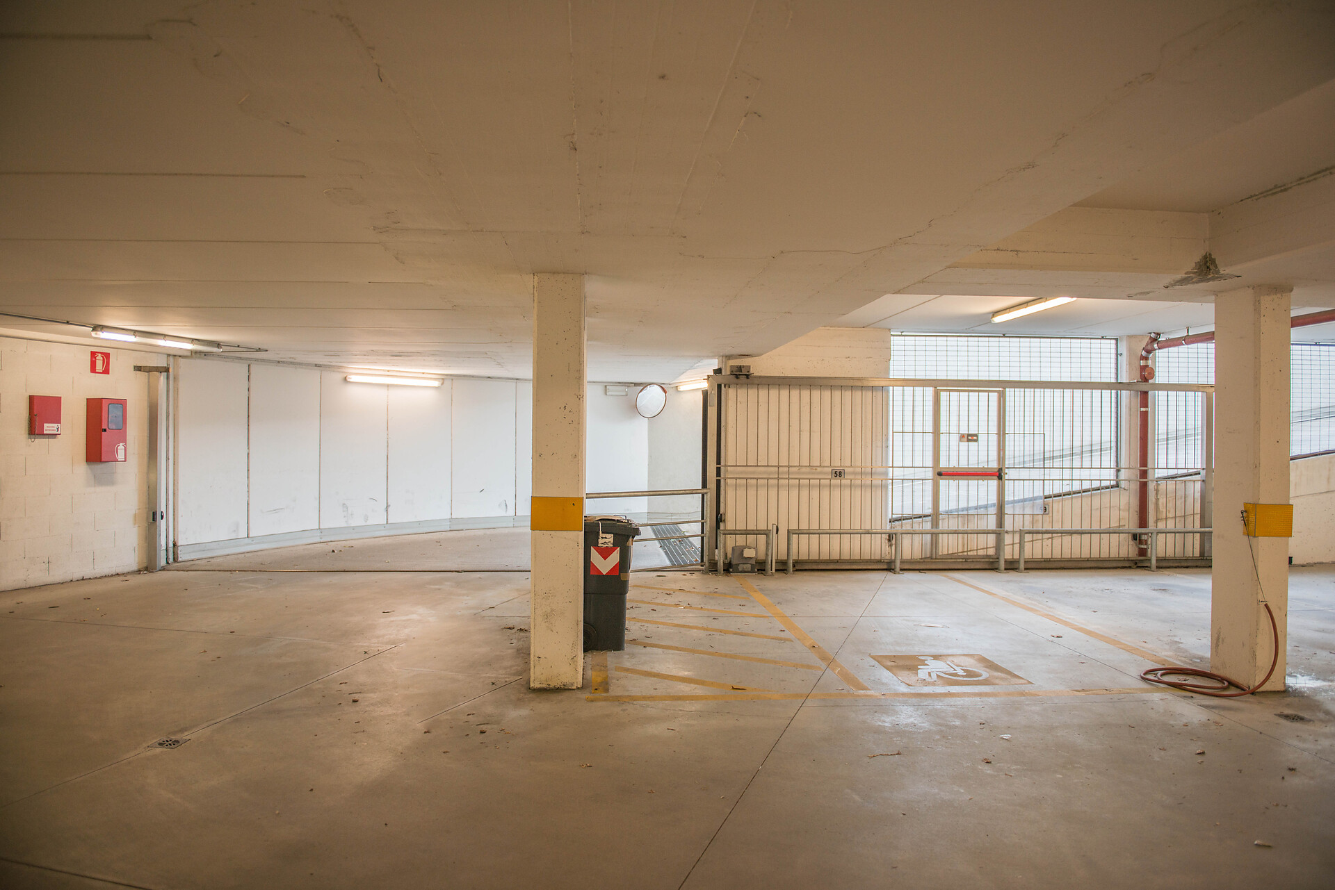 Free underground car park with disabled parking space