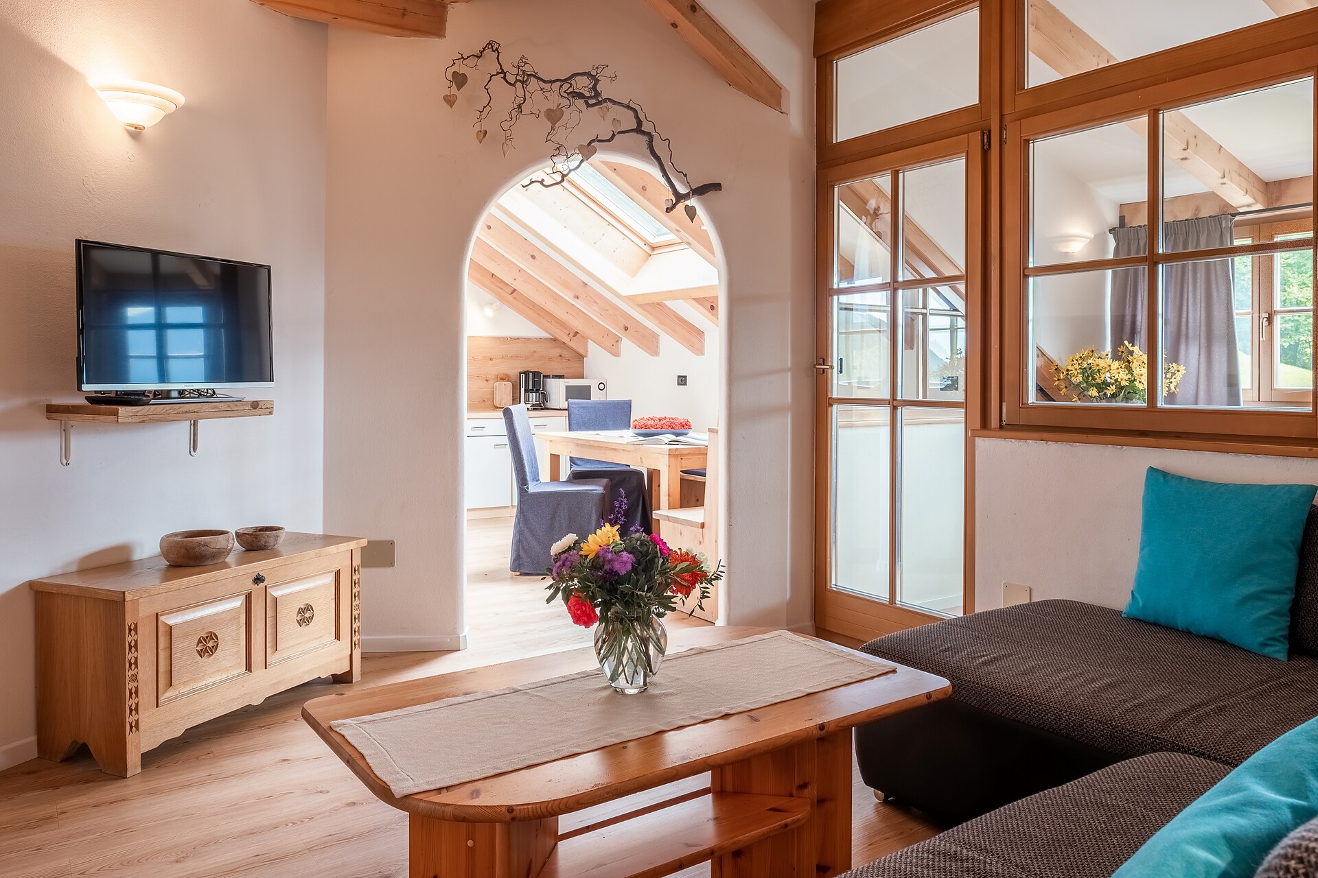 Living room Margherite with view to the kitchen