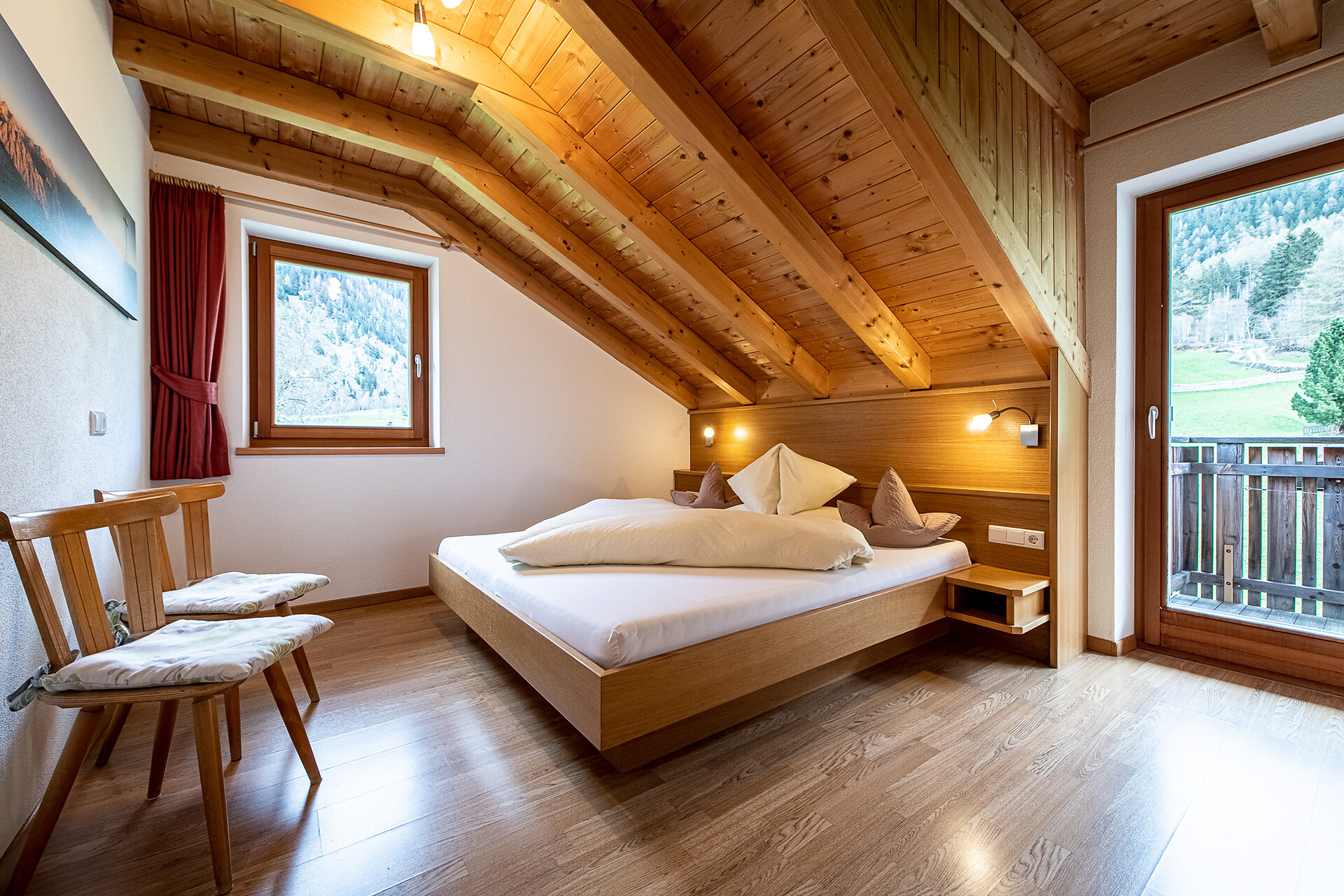 Im Schlafzimmer werden Sie von der Sonne geweckt.