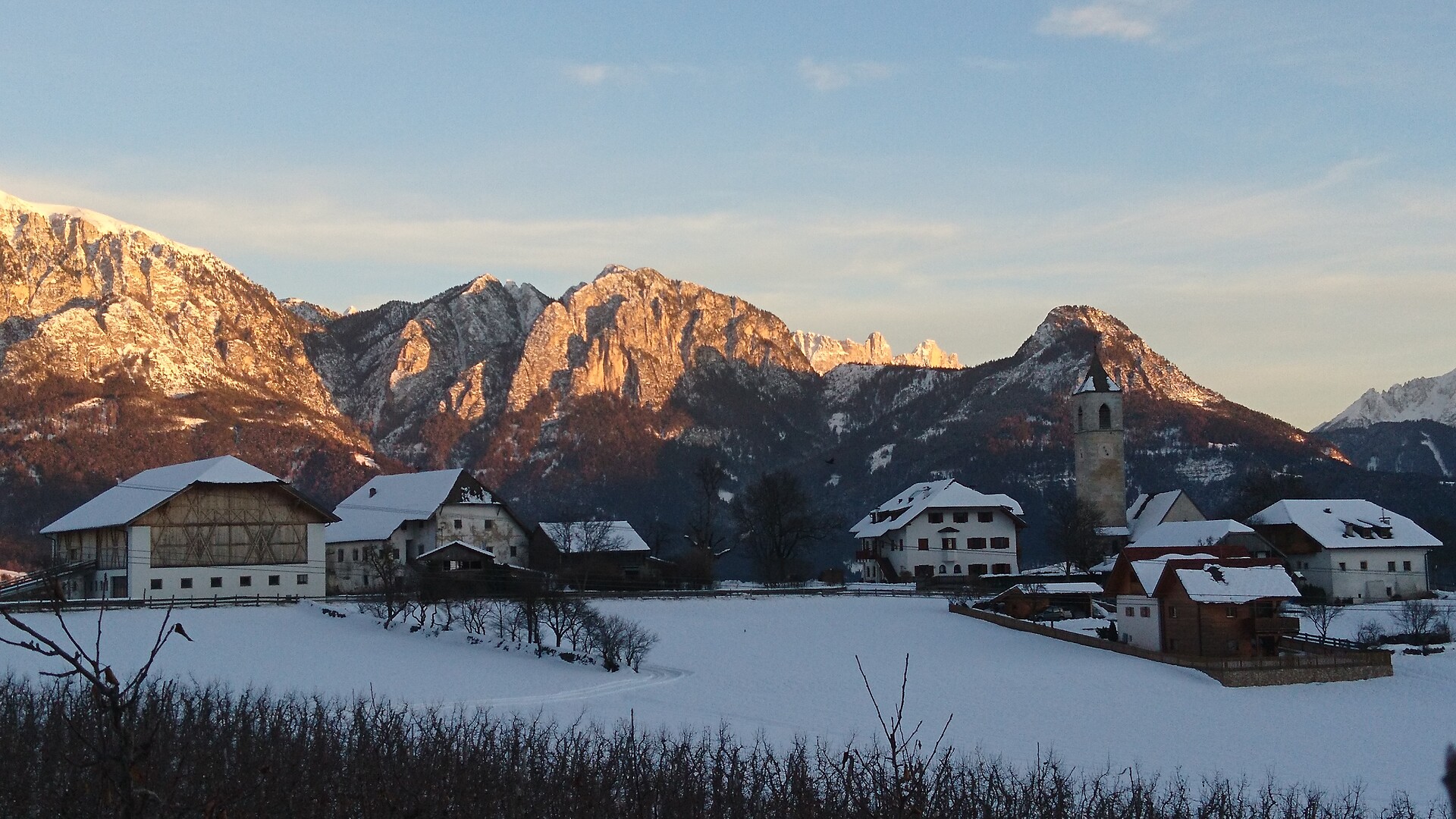 Our farm in a magic winter landscape