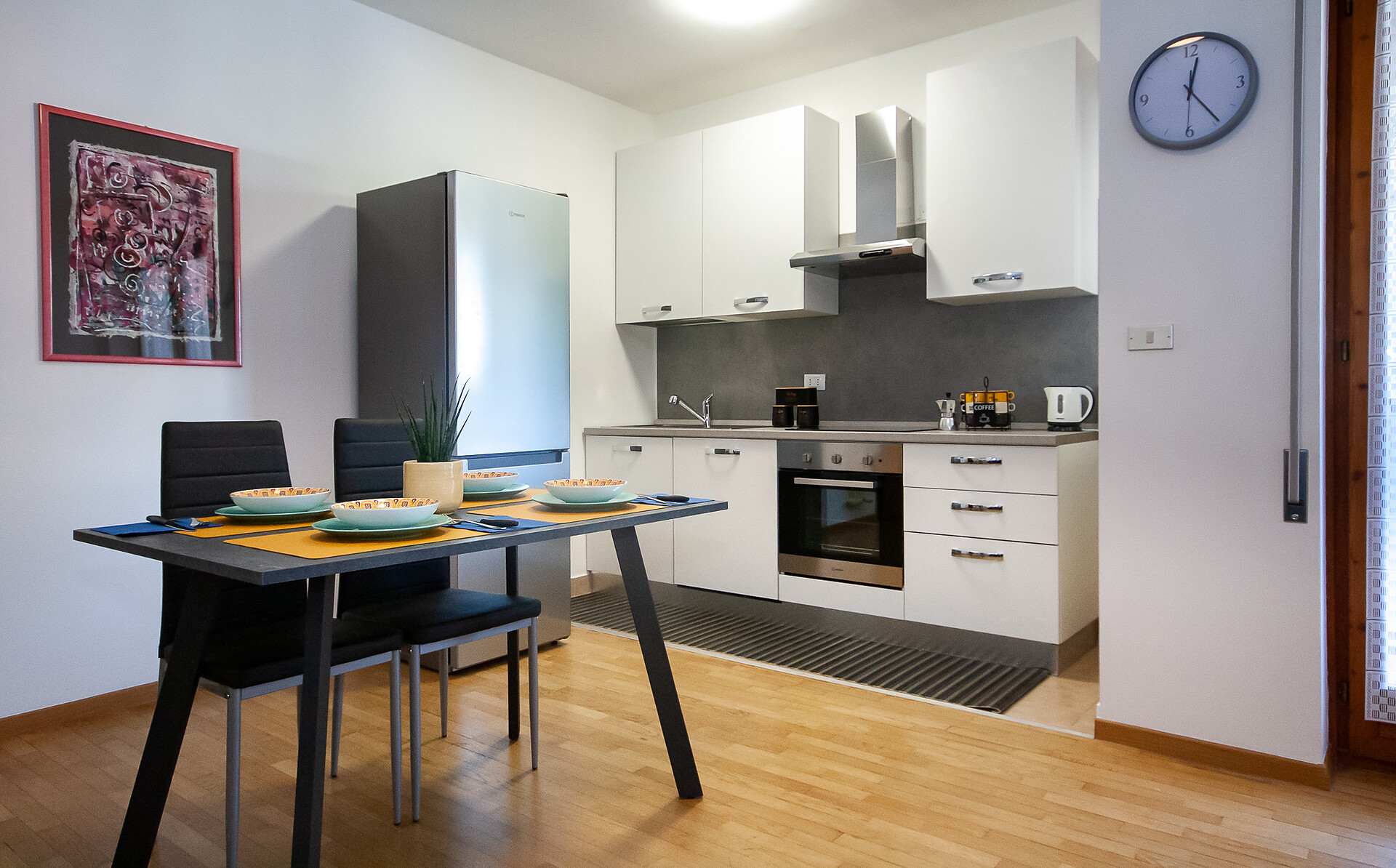 living room with kitchen