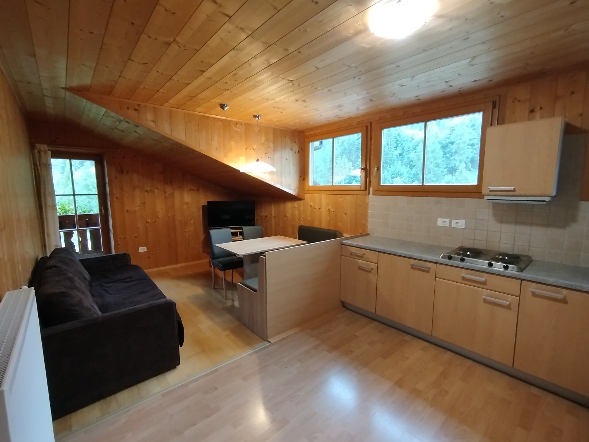 Combined kitchen and living room