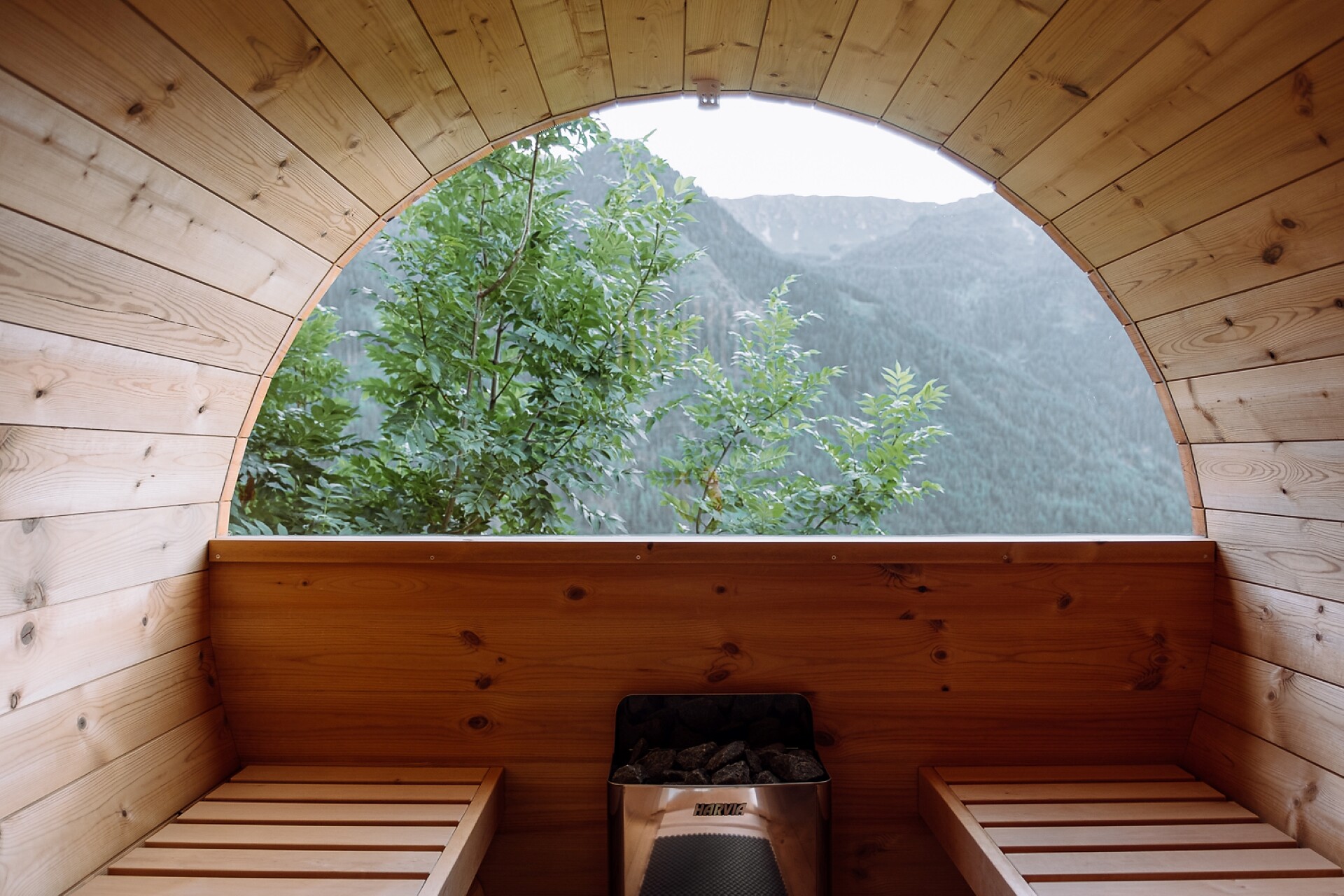 elegante sauna esterna