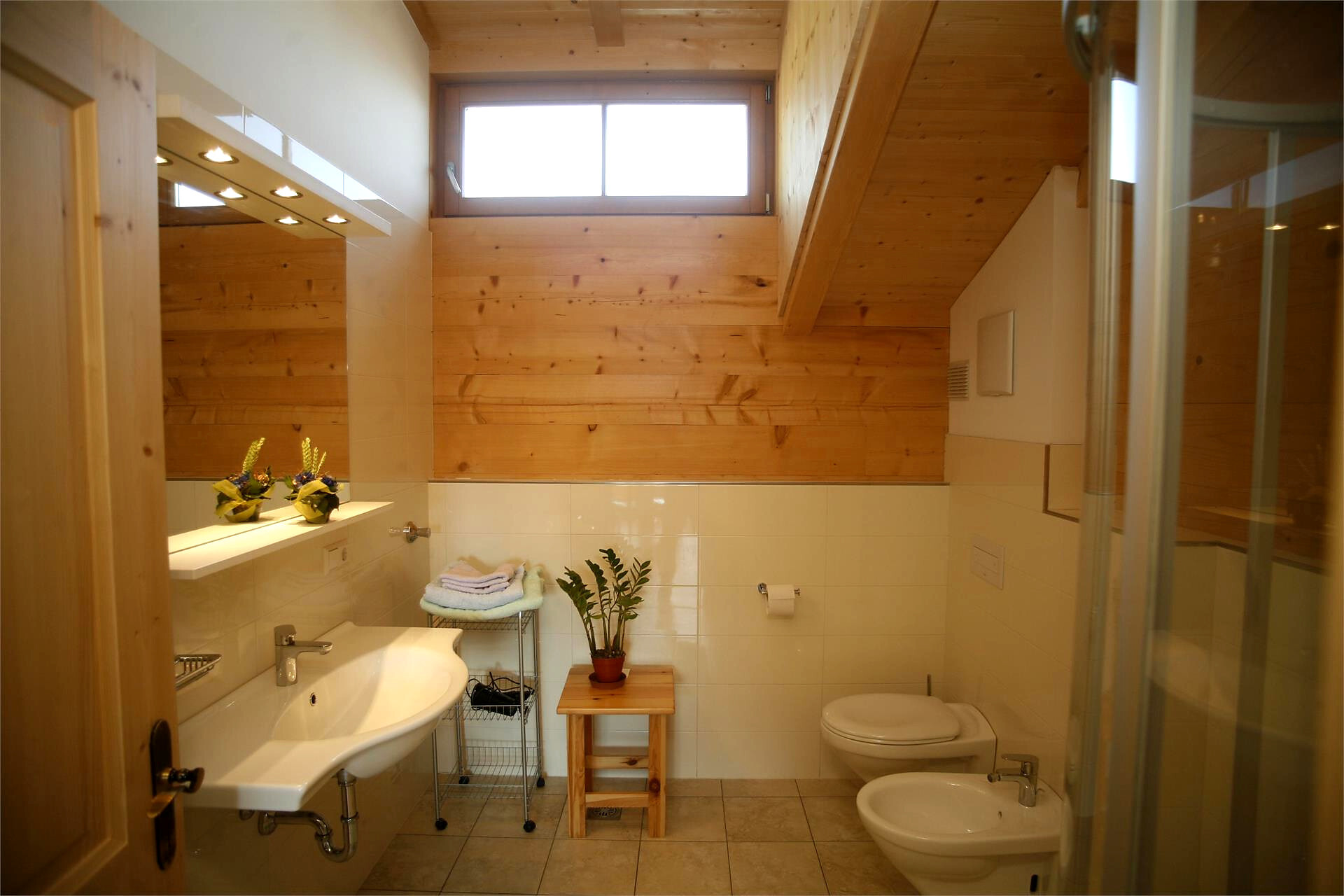 Das Badezimmer in der Ferienwohnung Sonnseite