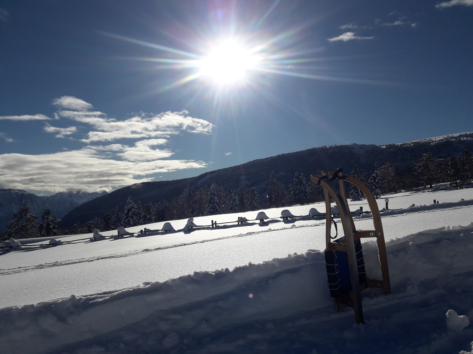 Divertimento in slittino sulla malga di Villandro