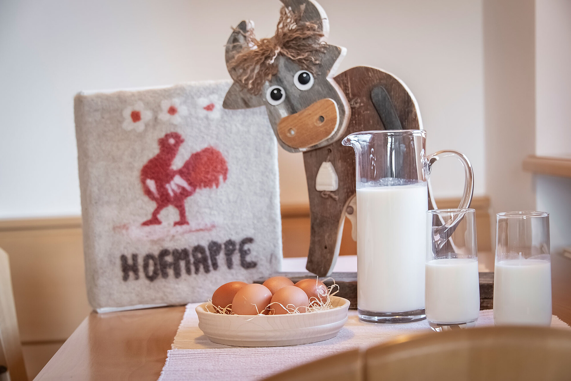 fresh milk and eggs from the farm