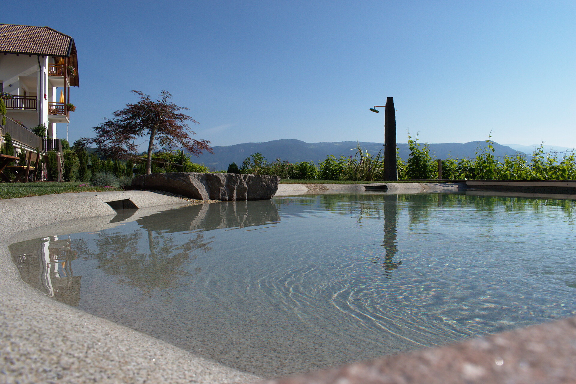 Nuovo giardino con piscina