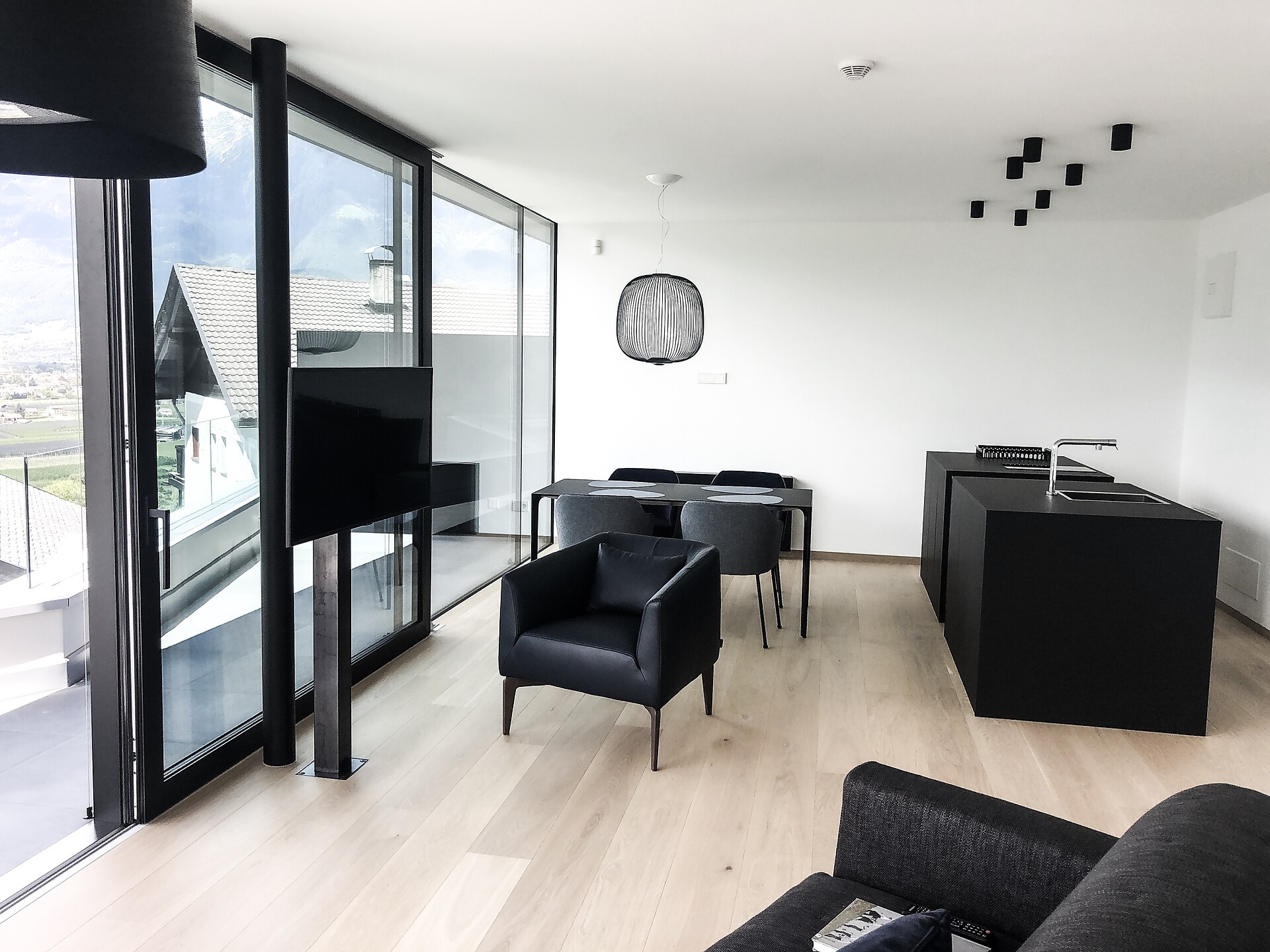 Living room and kitchen