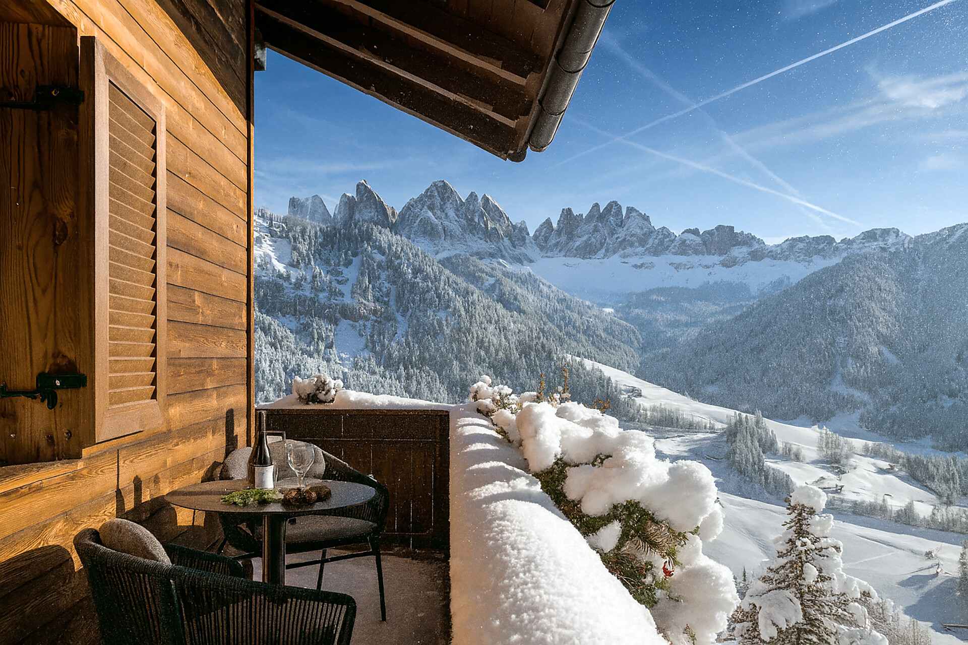 Schopplhof con le Odle di Funes/Dolomiti
