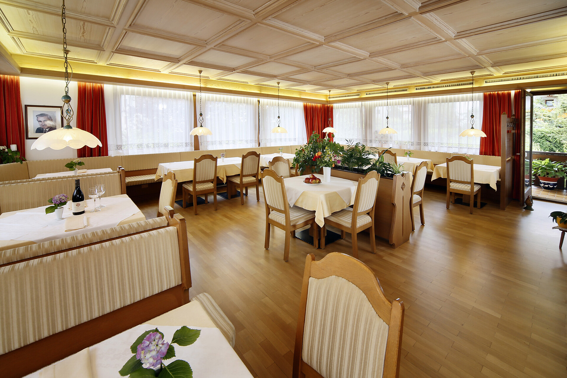 Frühstücksraum in der Pension Haller
