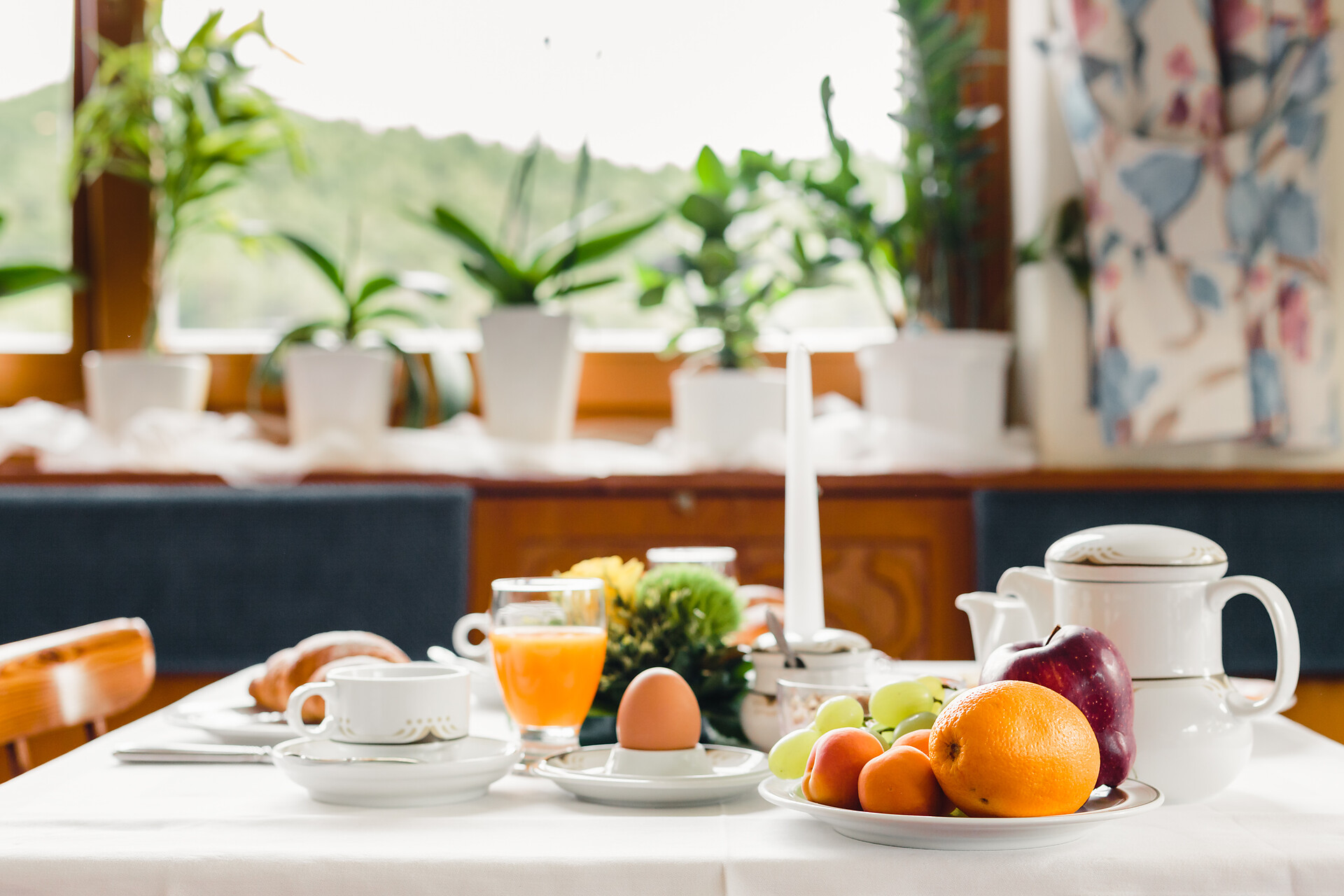 Breakfast table with view