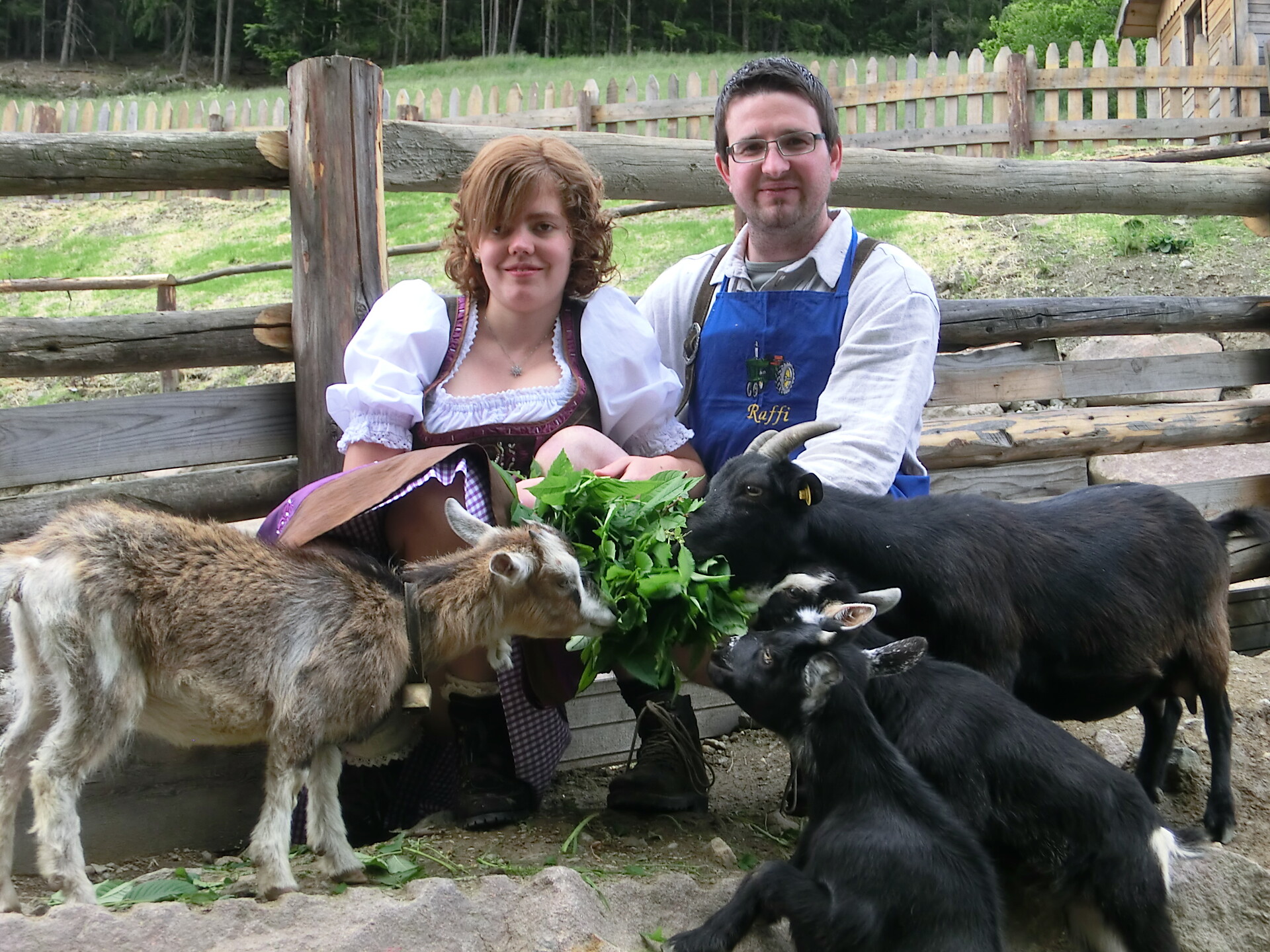 Miriam & Hannes with goats