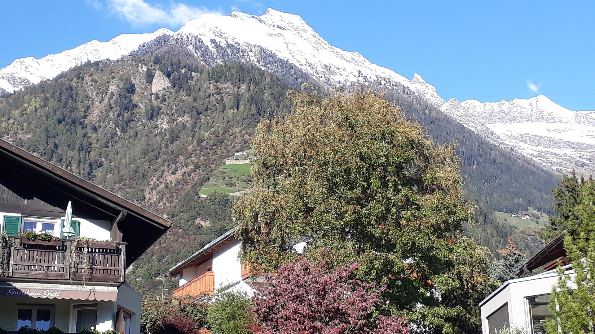 First snow on the mountains