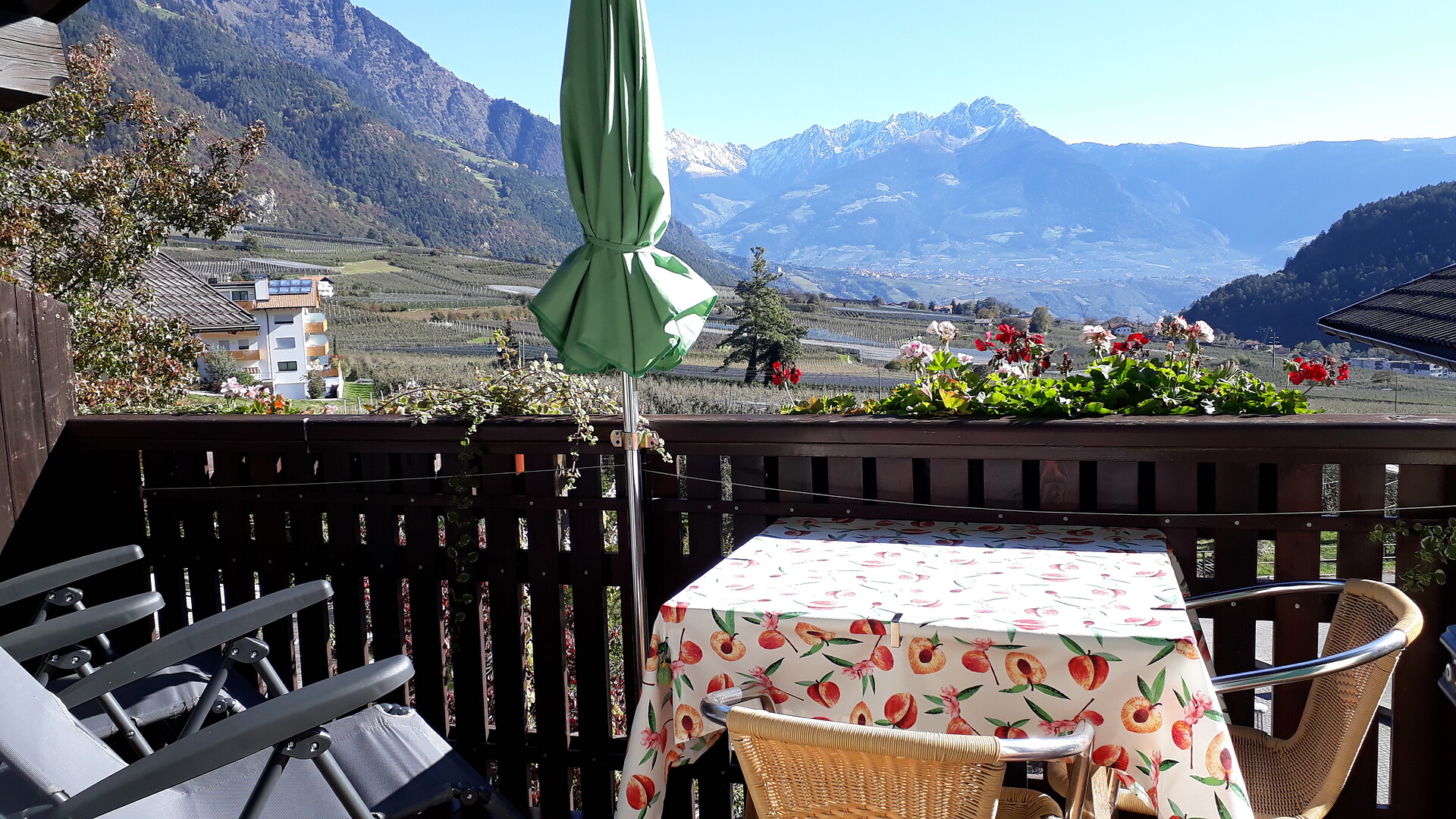 Morning sun with view to Merano