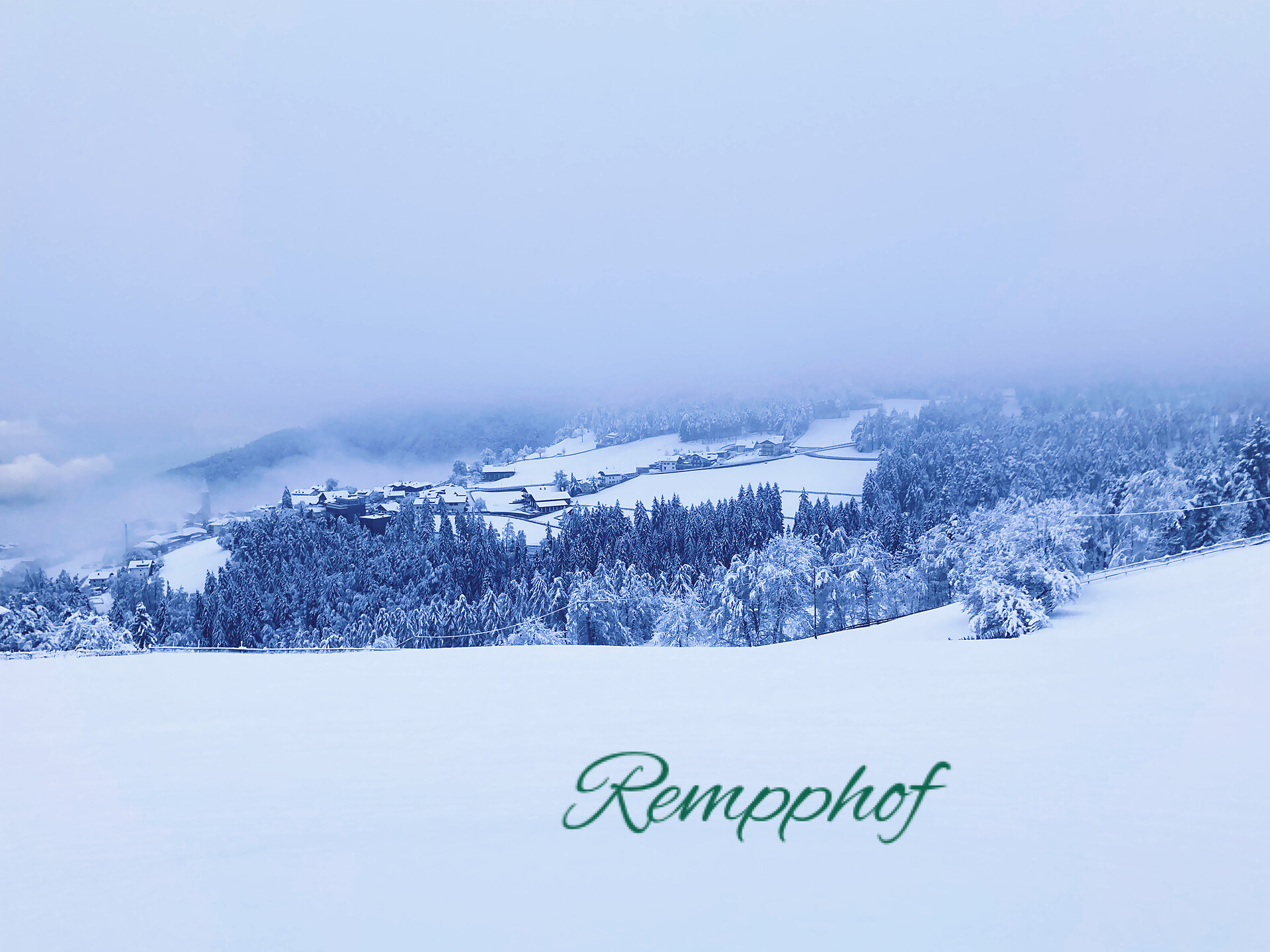 Verschneite Landschaft um dem Rempphof