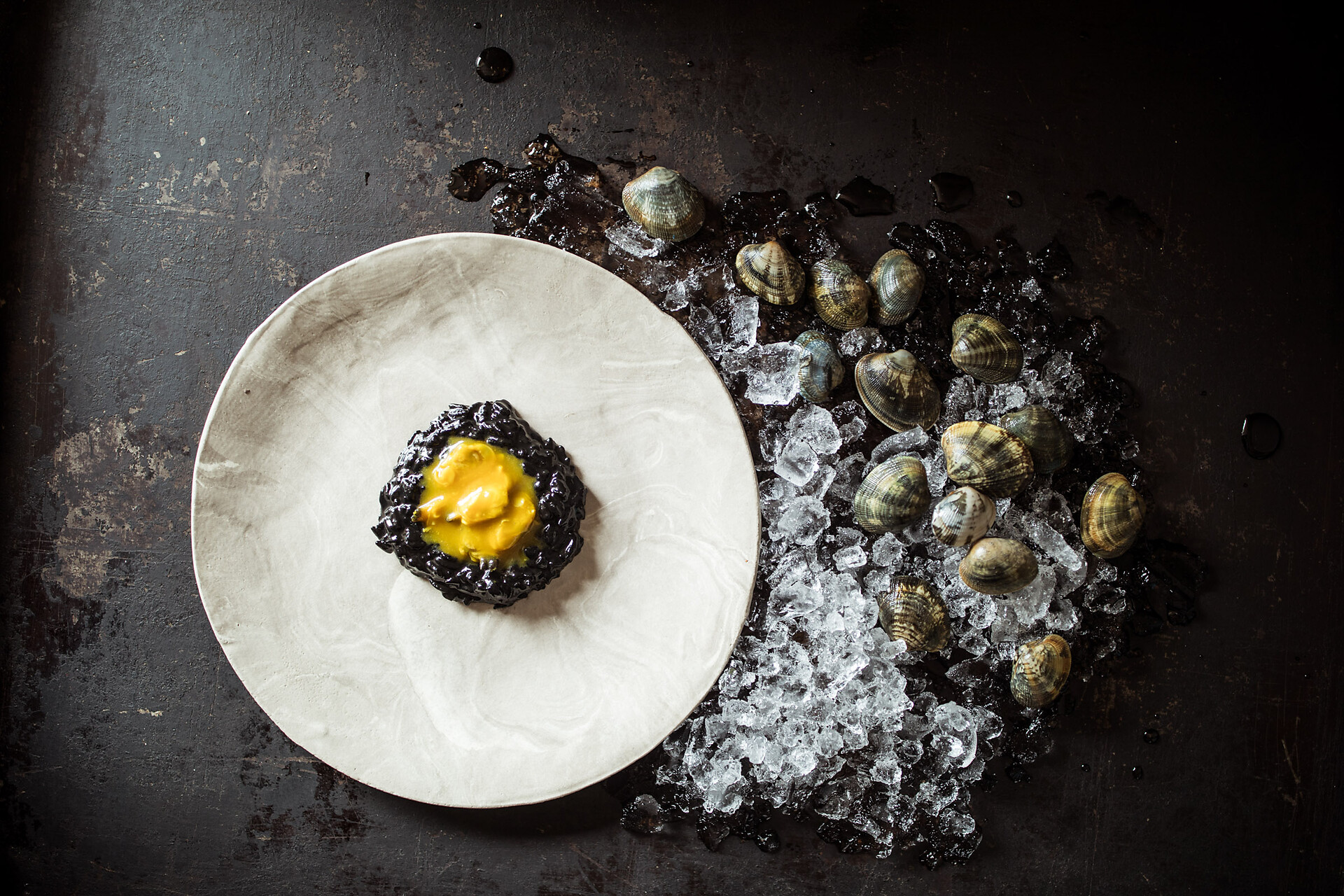 Risotto / Clams/ Saffron / Black Garlic