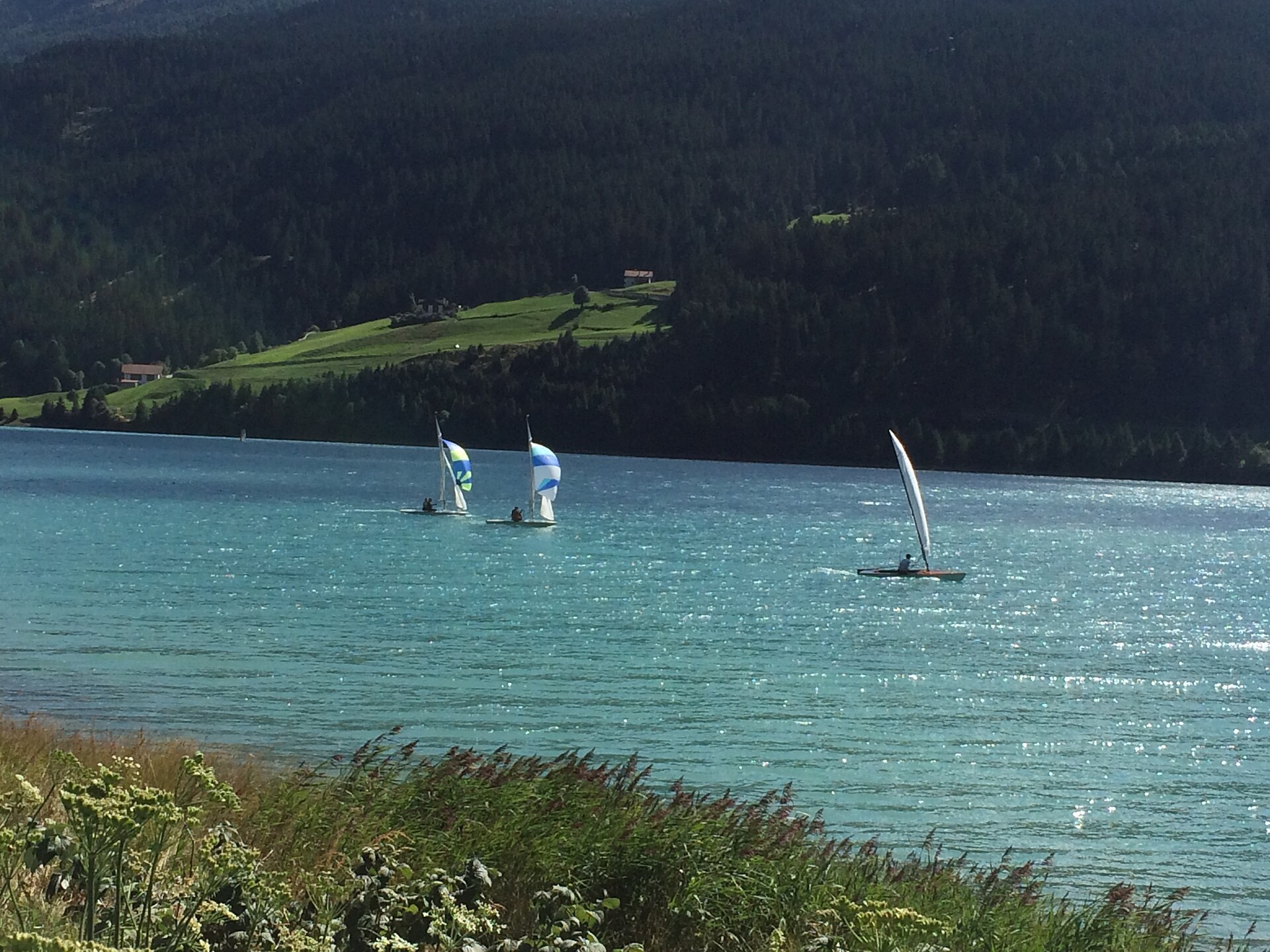 Sailing boats on Lake Resia