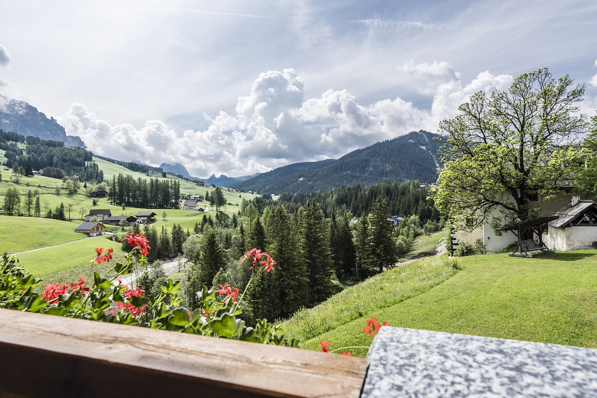 vista panoramica sul Lavarella e sul Lagazuoi.