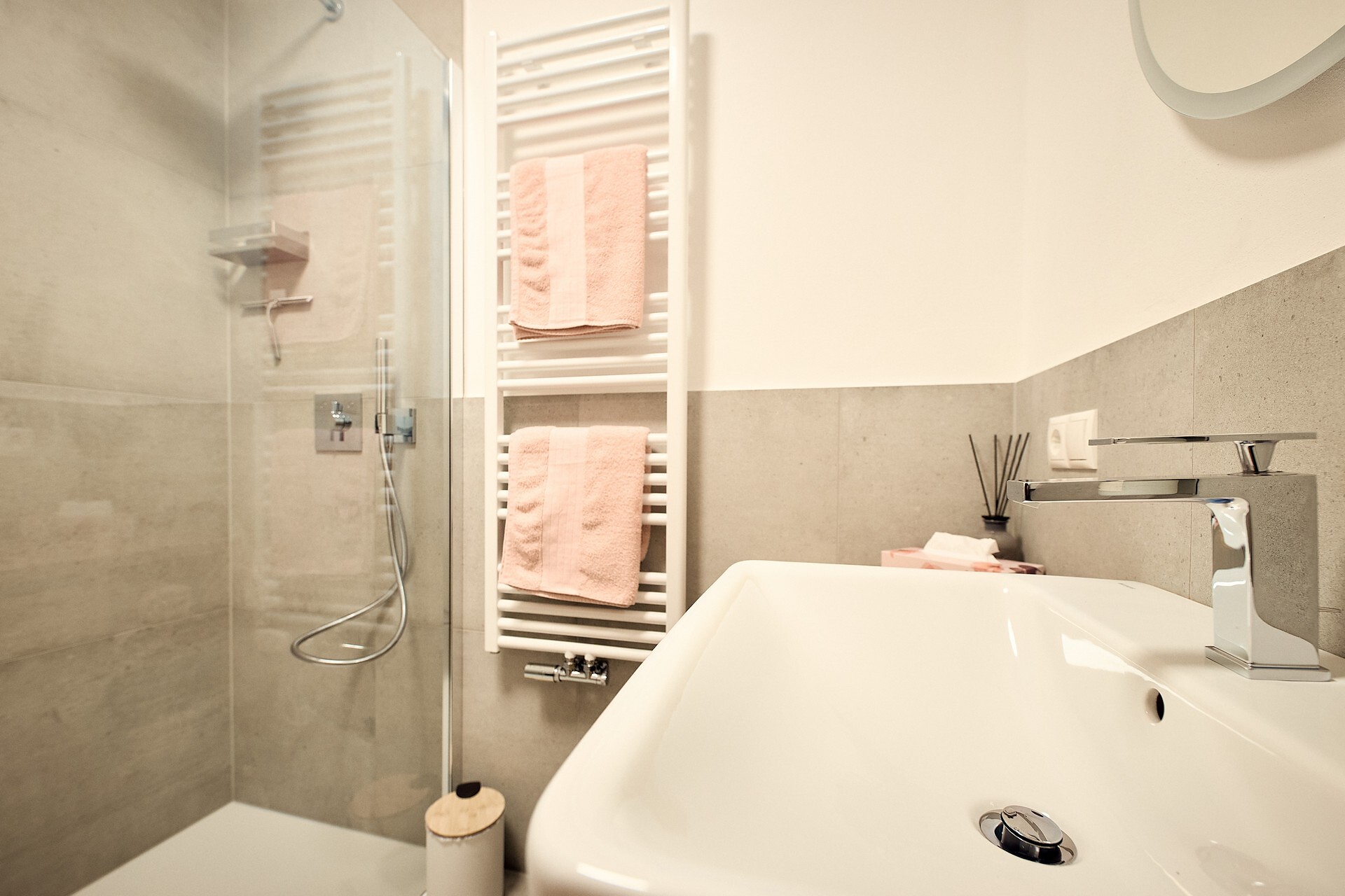 Bathroom with rain shower