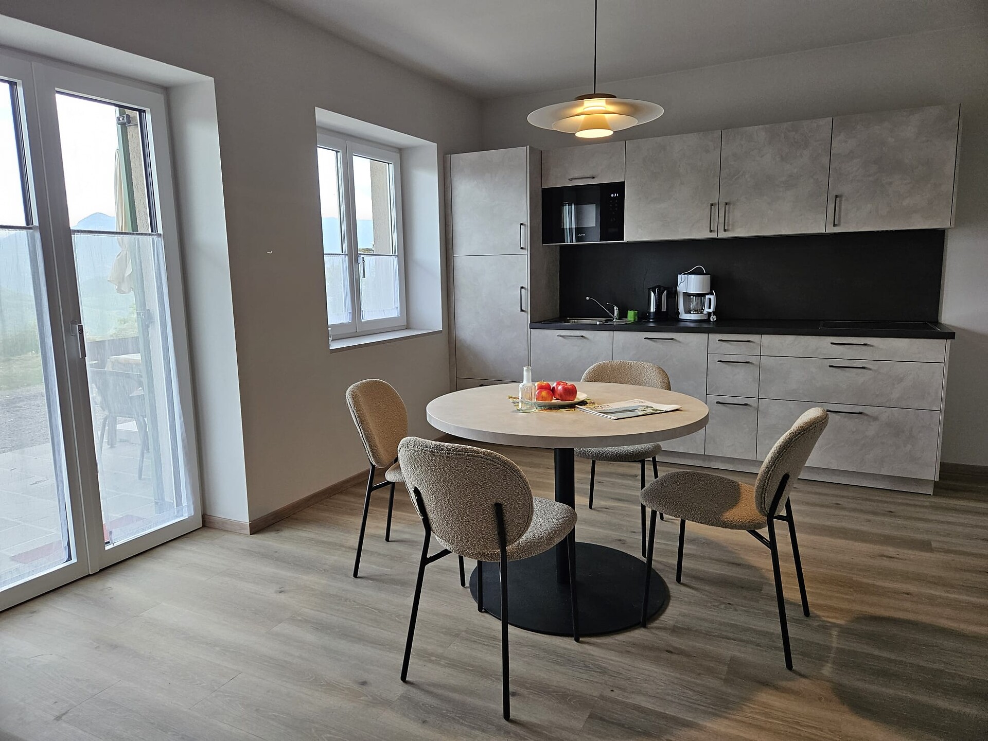 Combined kitchen and living room