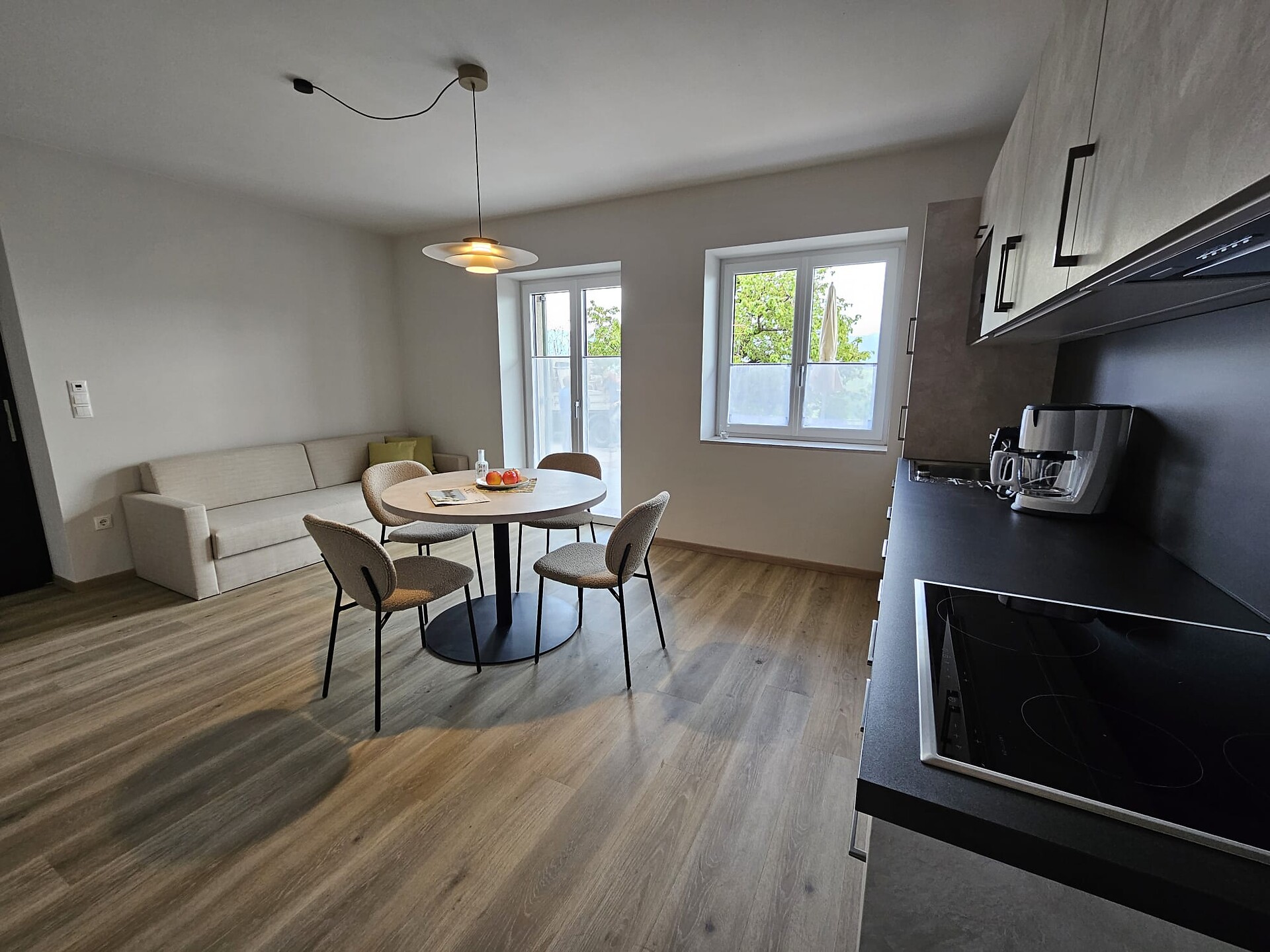 Combined kitchen and living room