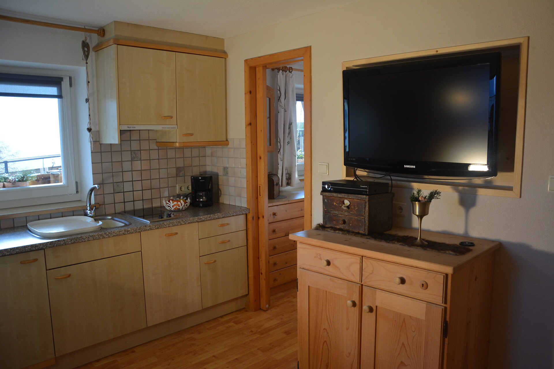 living room and kitchen