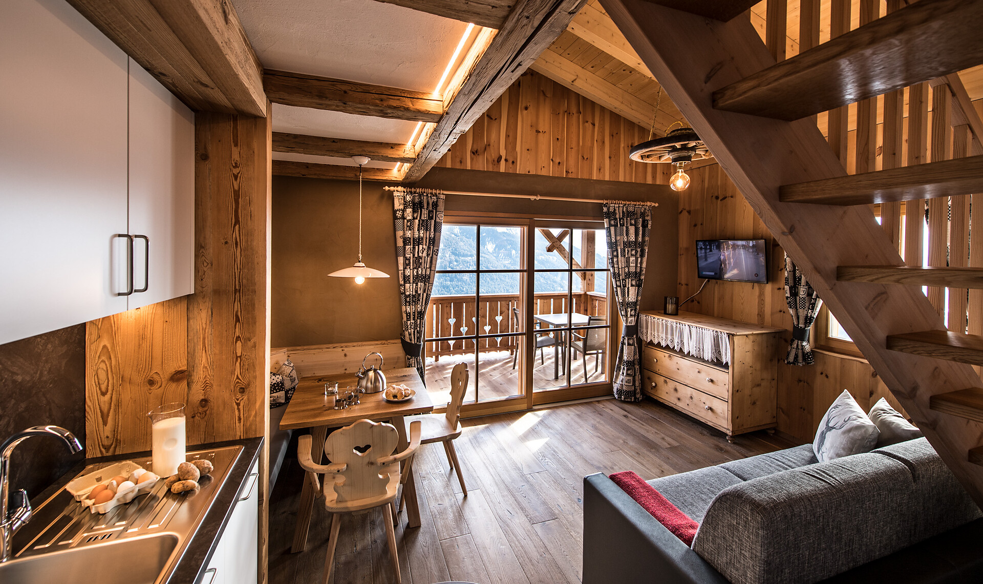 Appartment mit viel Holz
