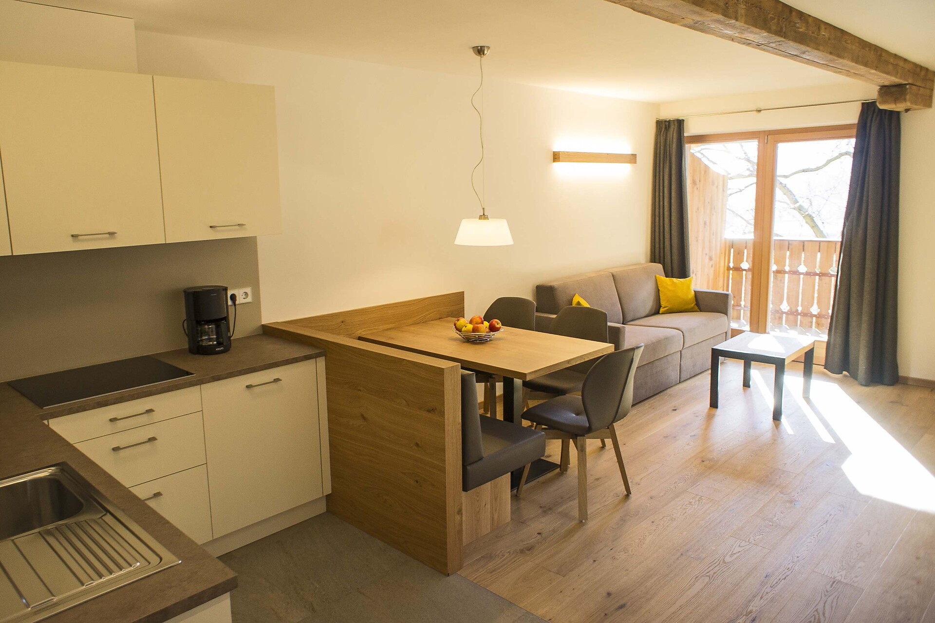 Kitchen and living room