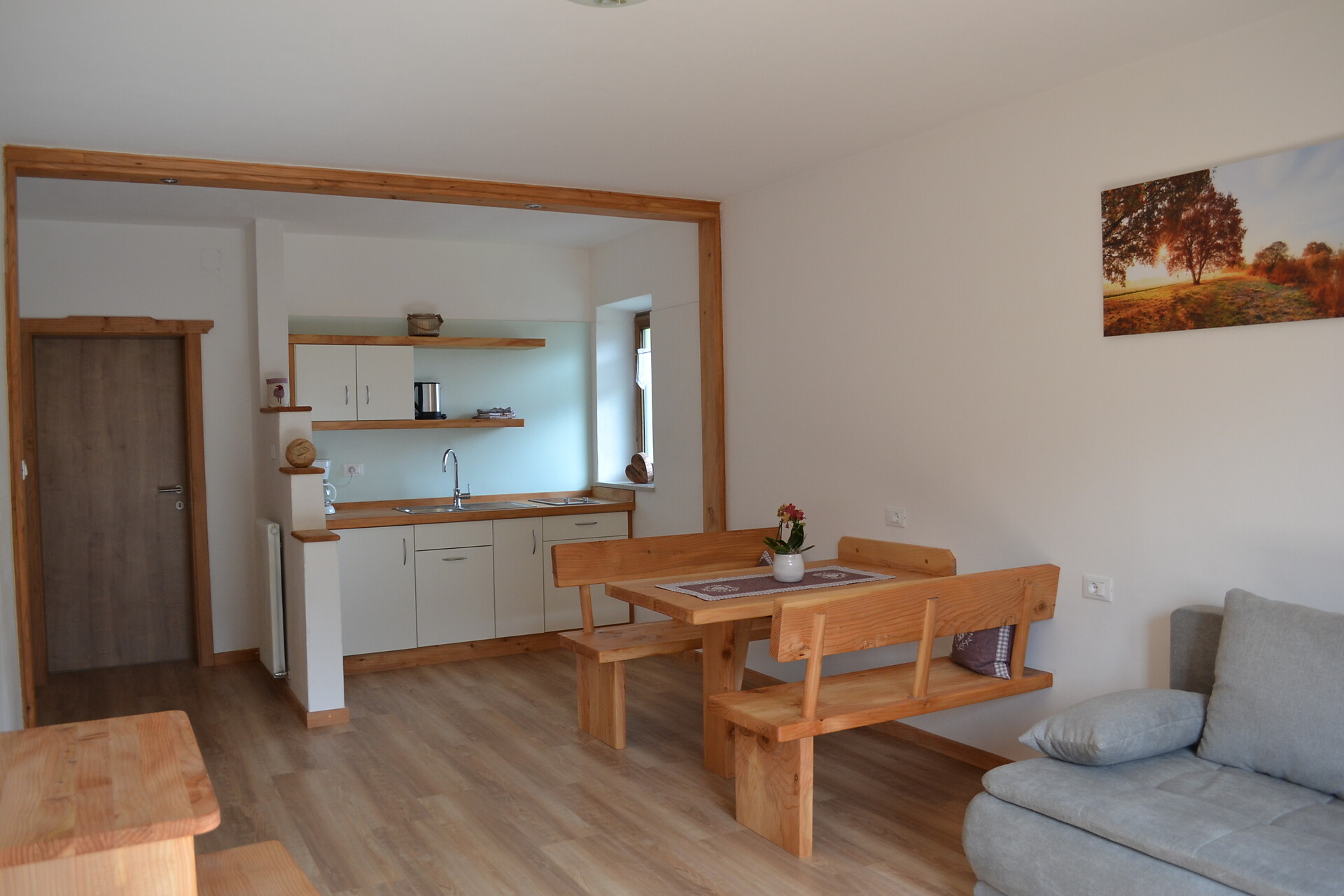 Kitchen and living room