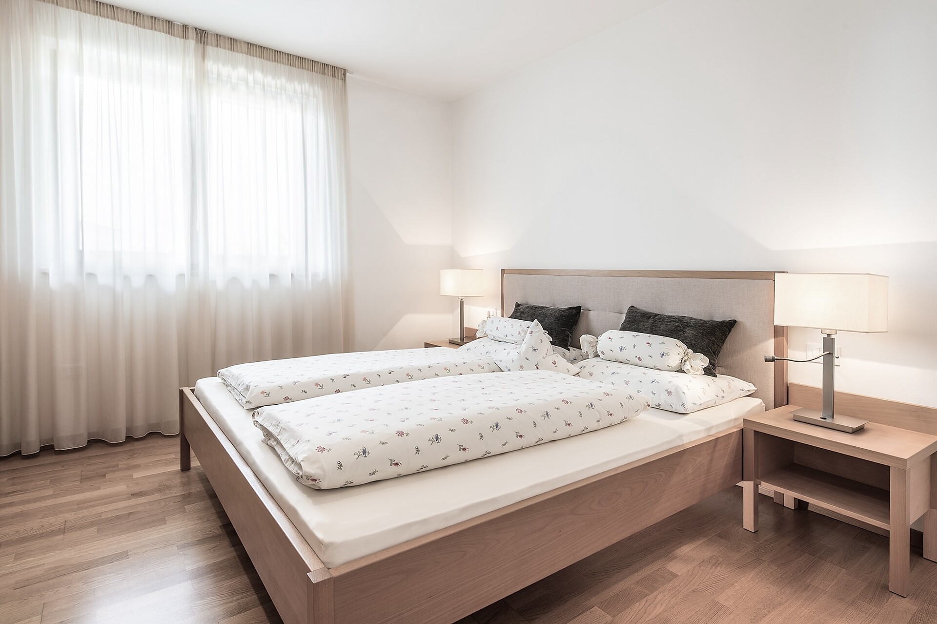 cozy bedroom with a double bed