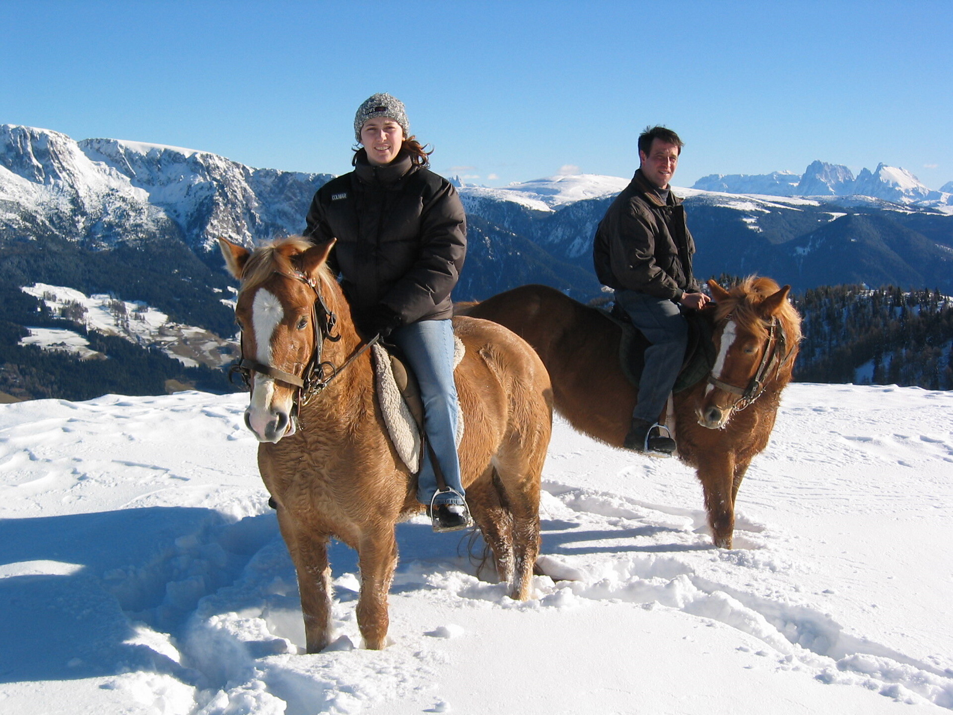 Horse riding in winter