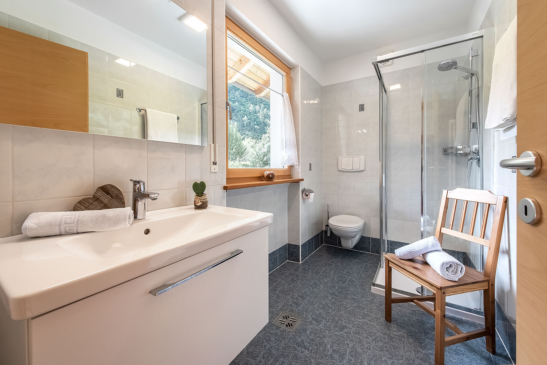 Shower and toilet