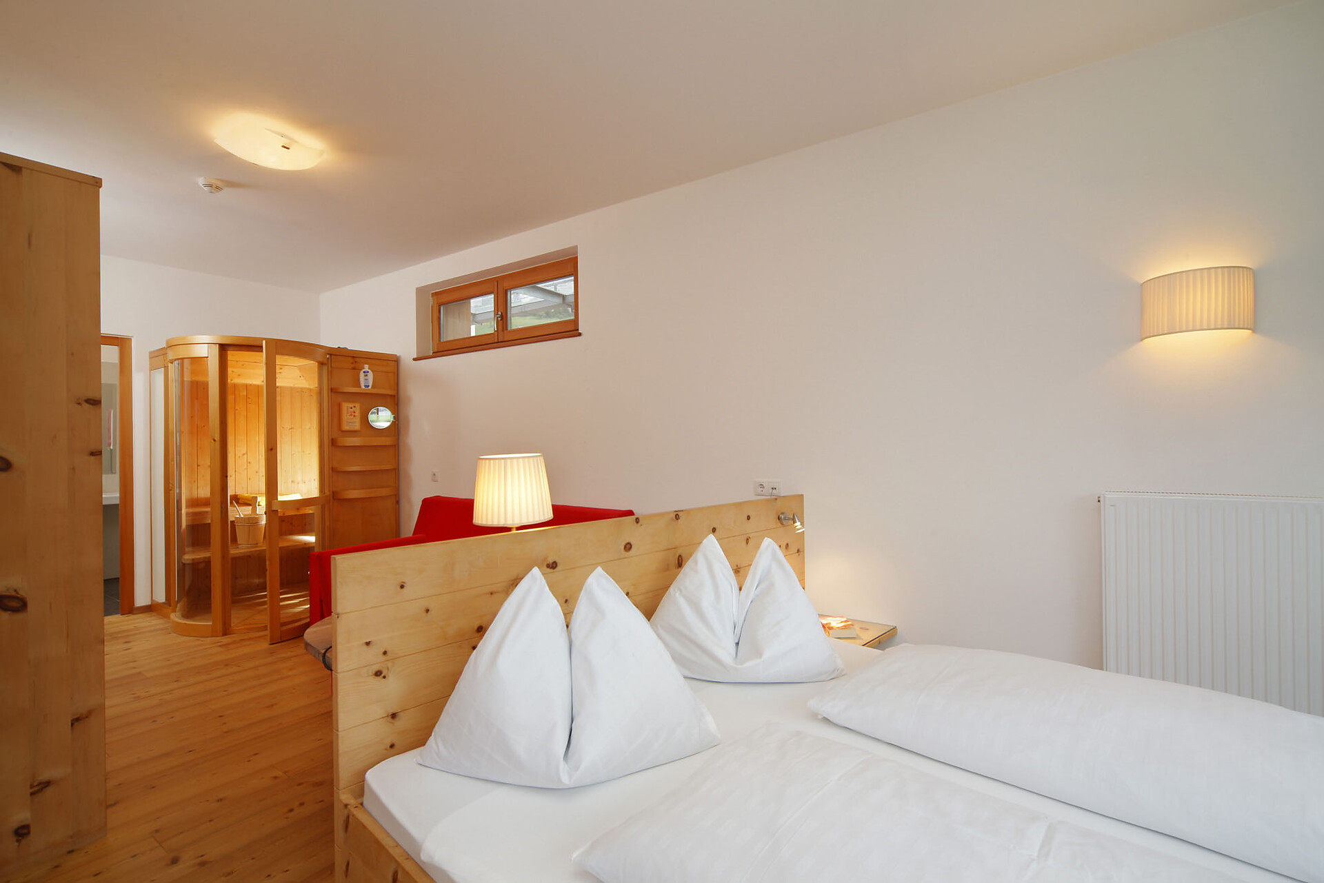 luxury room with sauna